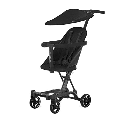 Dream On Me Coast Rider Lightweight Umbrella Stroller - Compact Fold, One-Hand Fold Design, Removable Canopy & Adjustable Handle for Easy Travel - Soft-Ride Wheels for Smooth Ride - Perfect for Shopping, Travel & Daily Walks with Baby (Black)