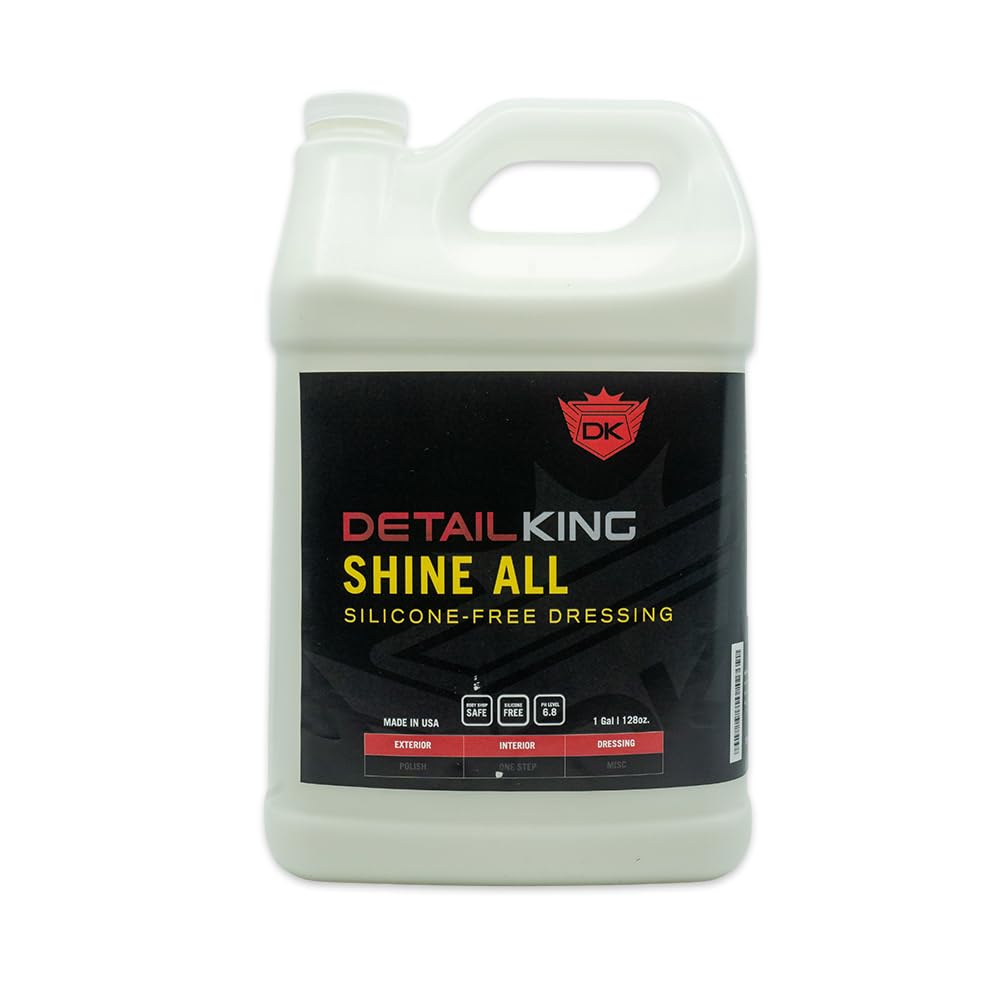 Detail King Shine All Non-Silicone Interior Dressing & Tire Shine - Gallon | Silicone-Free Car Plastic Restorer & Dashboard Cleaner | Safe for Auto Detailing & Body Shops | Perfect for Cars, Trucks & Motorcycles