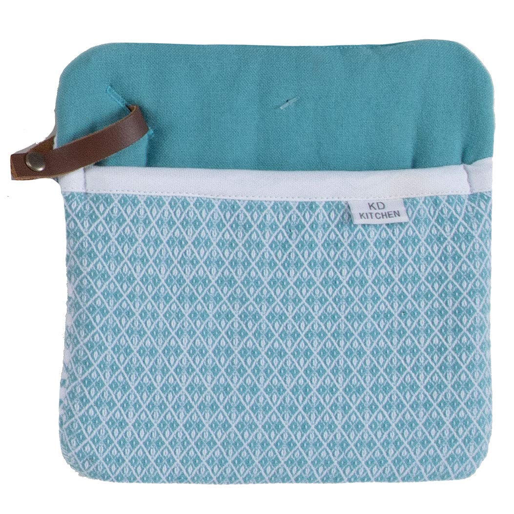 Kay Dee Designs KD Kitchen Pocket Oven Mitt - Aqua Blue Heat Resistant Glove for Baking, Grilling & Cooking - Perfect for Home Chefs & BBQ Enthusiasts