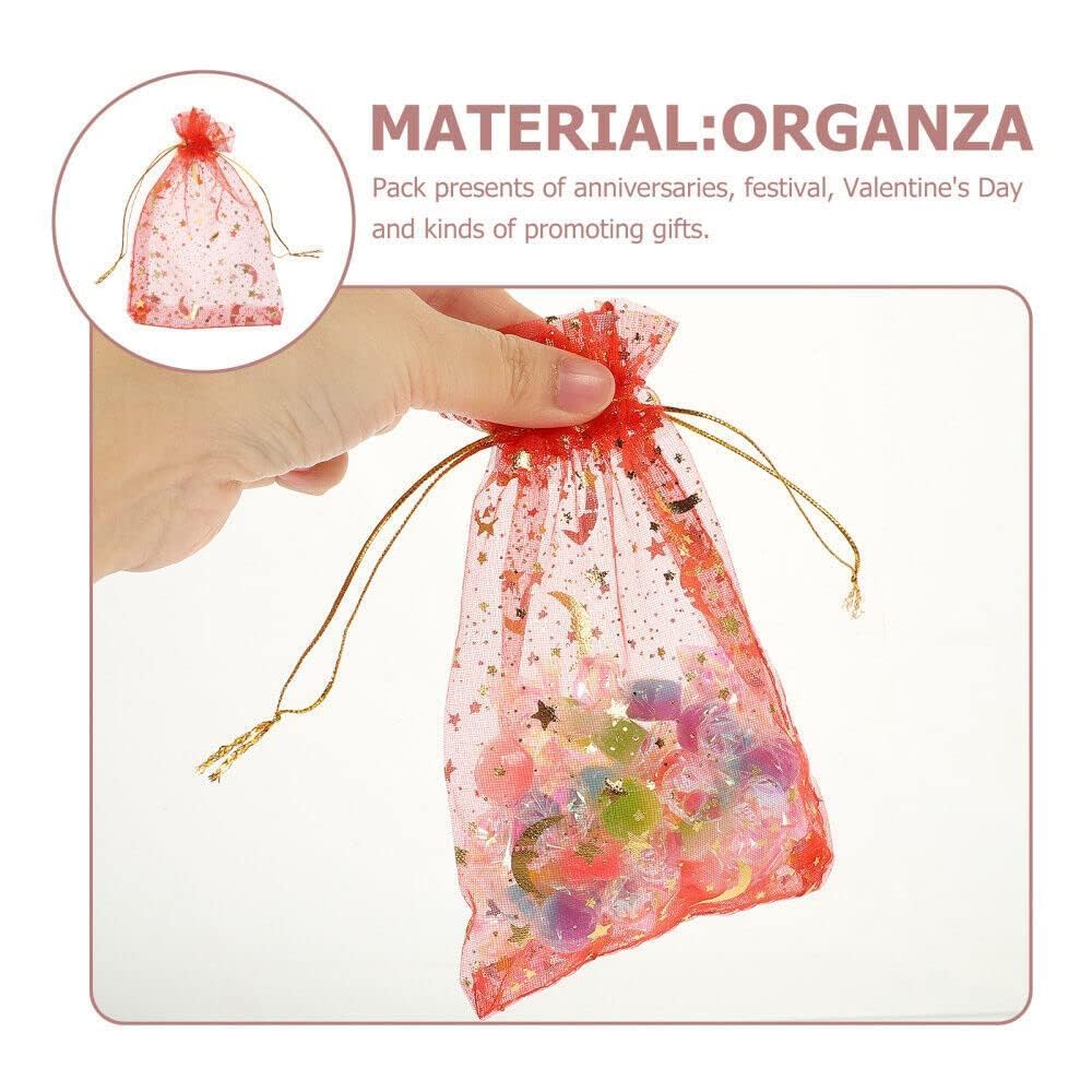 Premium Gold Organza Gift Bags with Drawstring - 9x12 cm Mesh Pouches for Makeup, Candy, Baby Shower & Christmas Party Favors (Pack of 30) - Elegant Packaging for Weddings, Birthdays & Special Events