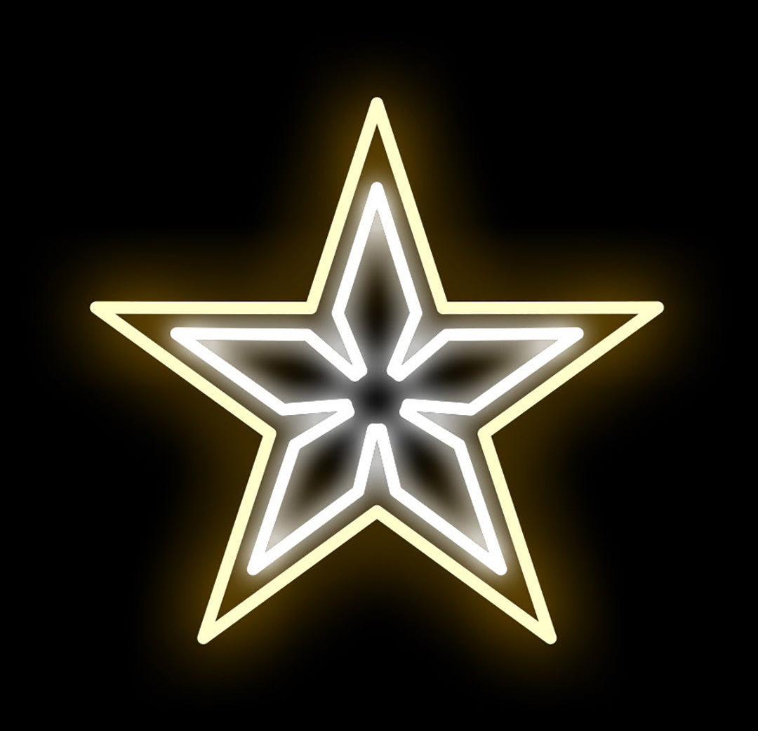 2.5 Inch Pure White & Warm White LED 5-Point Star Light - Perfect for Christmas Tree Decorations, Holiday Parties, and Indoor/Outdoor Home Decor