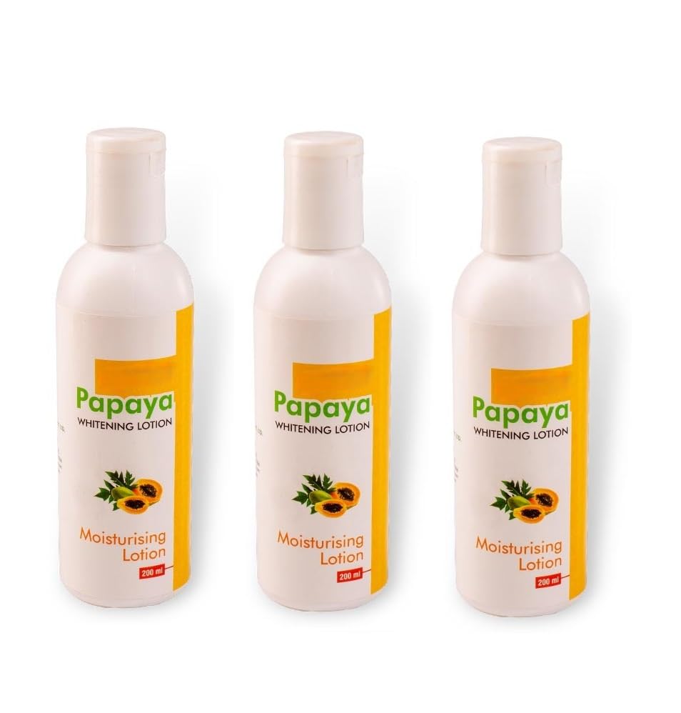 VOLIDOL Papaya Whitening Lotion for Face & Body - 3 Pack (200ml Each) | Brightening Moisturizer for Dry Skin, Dark Spots | Day & Night Use for Glowing Complexion