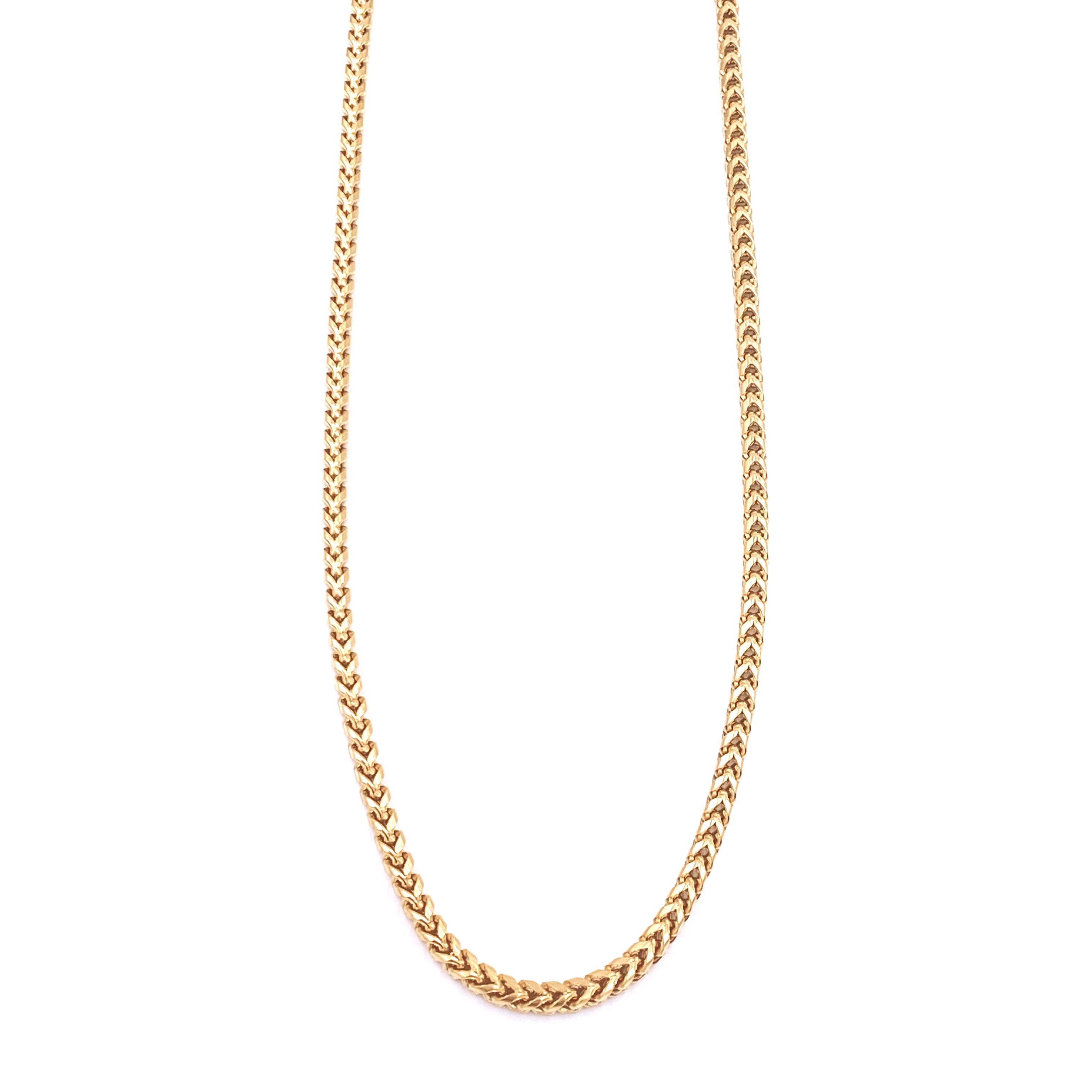 Premium Ashley Gold Stainless Steel Wheat Chain Necklace for Men - 18K Gold Plated Durable Jewelry Gift for Everyday Wear & Special Occasions