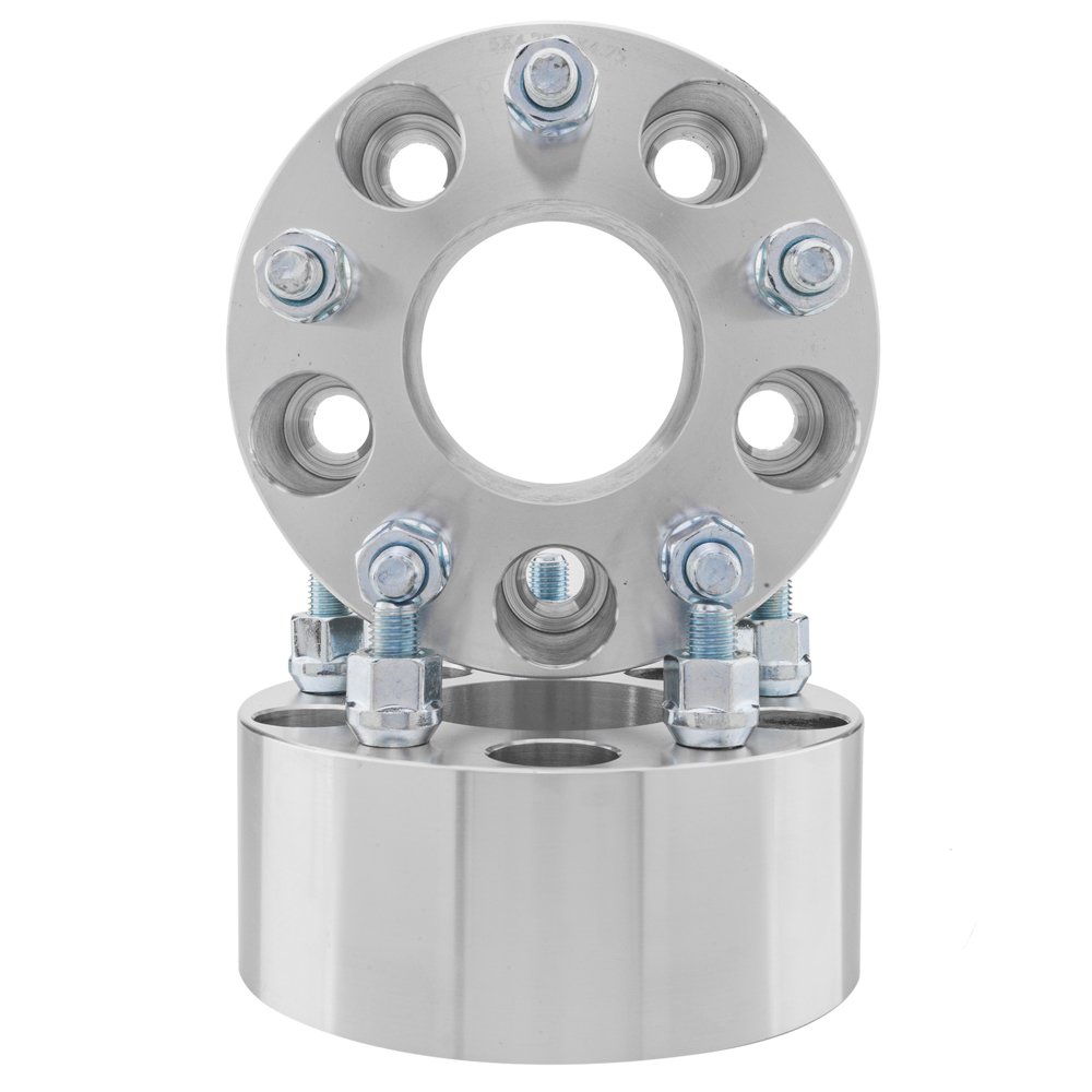 TRIBLE SIX 2Pcs 2.5'' Wheel Spacers Adapter 5x4.75 Hub Centric 5 Lug Silver - Compatible with 1979-1985 Riviera, Eldorado, 1984-2006 & 2008-2009 Corvette, 1983-1994 S10 Blazer, 1991-2001 Jimmy - Perfect for Off-Road, Custom Wheels & Performance Upgrades