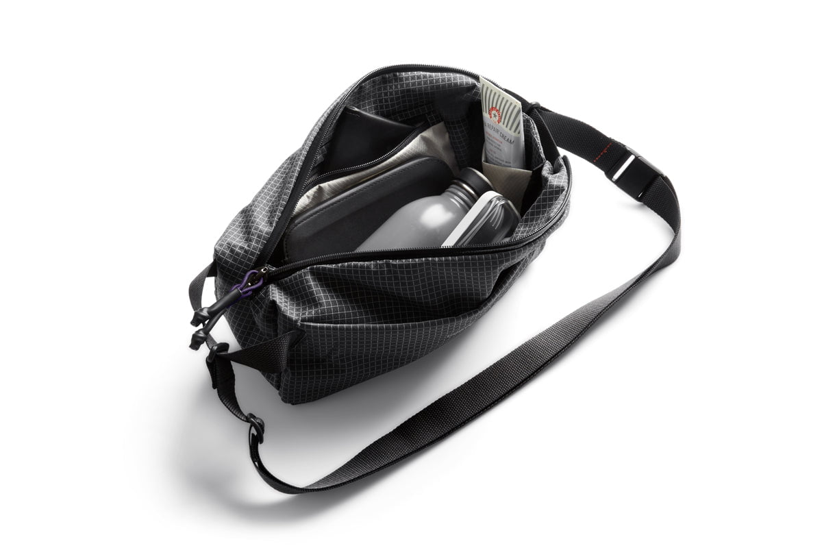 Bellroy Lite Sling - Lightweight Crossbody Bag for Men & Women | Water-Resistant Travel Sling Pack | Perfect for Hiking, Commuting & Everyday Carry (Black)