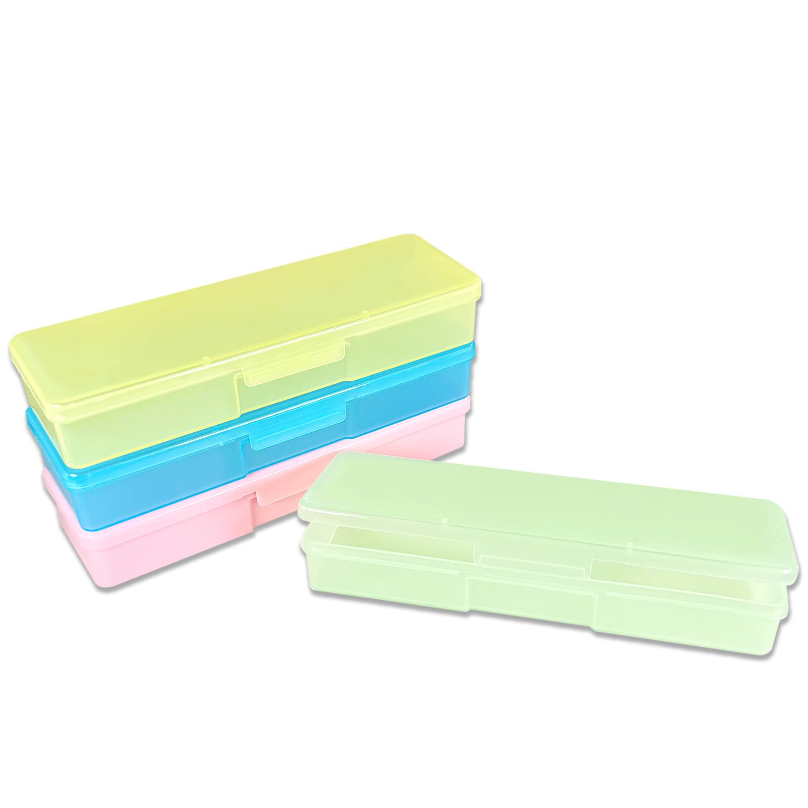 Professional Manicure Tool Box Set - 4 Pack Clear Plastic Nail Organizer Storage Case for Nail Art Supplies, Manicure & Pedicure Kit - Perfect for Home Salon, Nail Technicians & DIY Nail Care