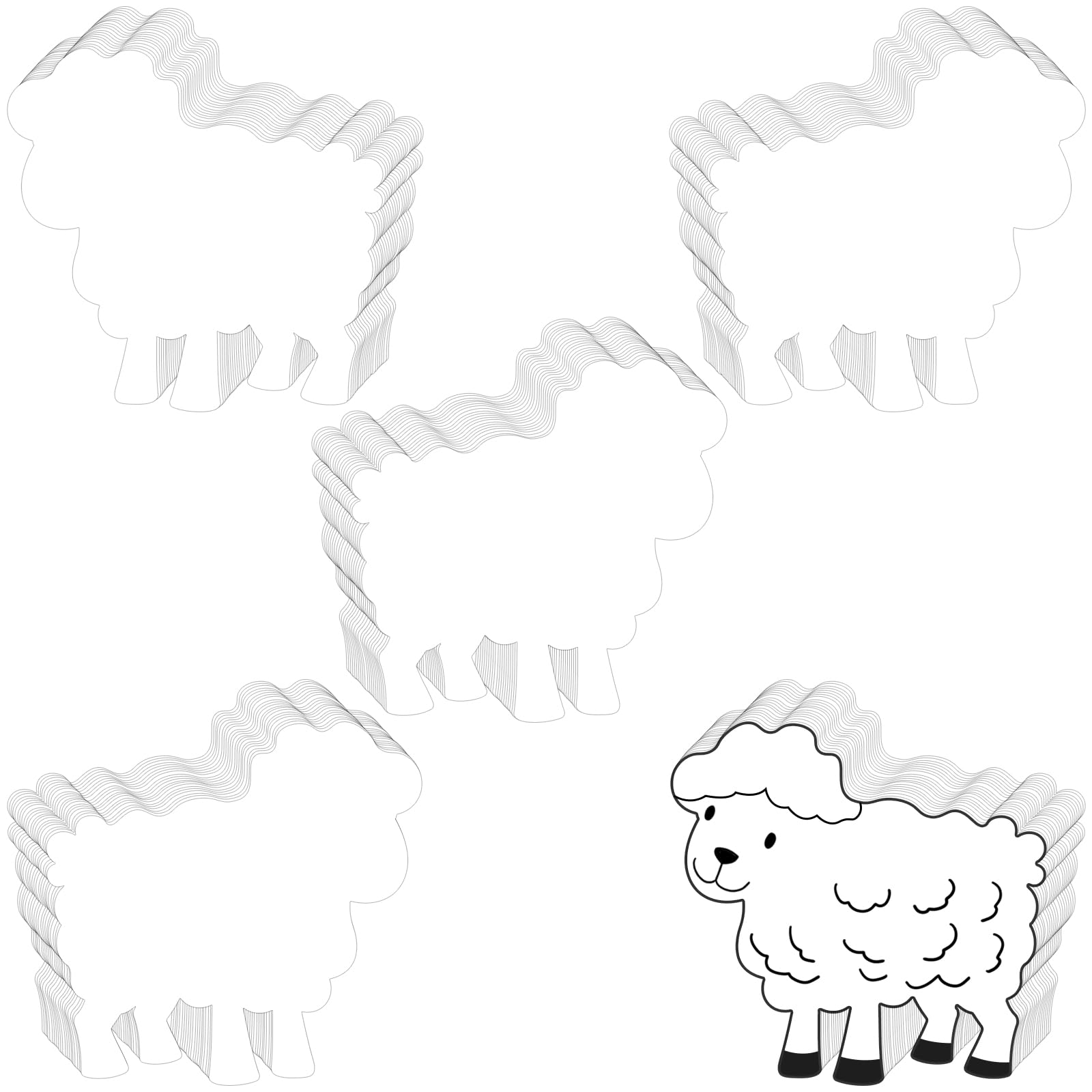 Geyee 100pcs Sheep Cutouts for Classroom Bulletin Board & DIY Crafts - Fall Party Decor