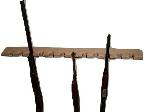 3 Pack Oak Closet Gun Rack - Single Barrel Rifle Storage for Home, Cabin & Hunting | Space Saving Wall Mount Gun Holder