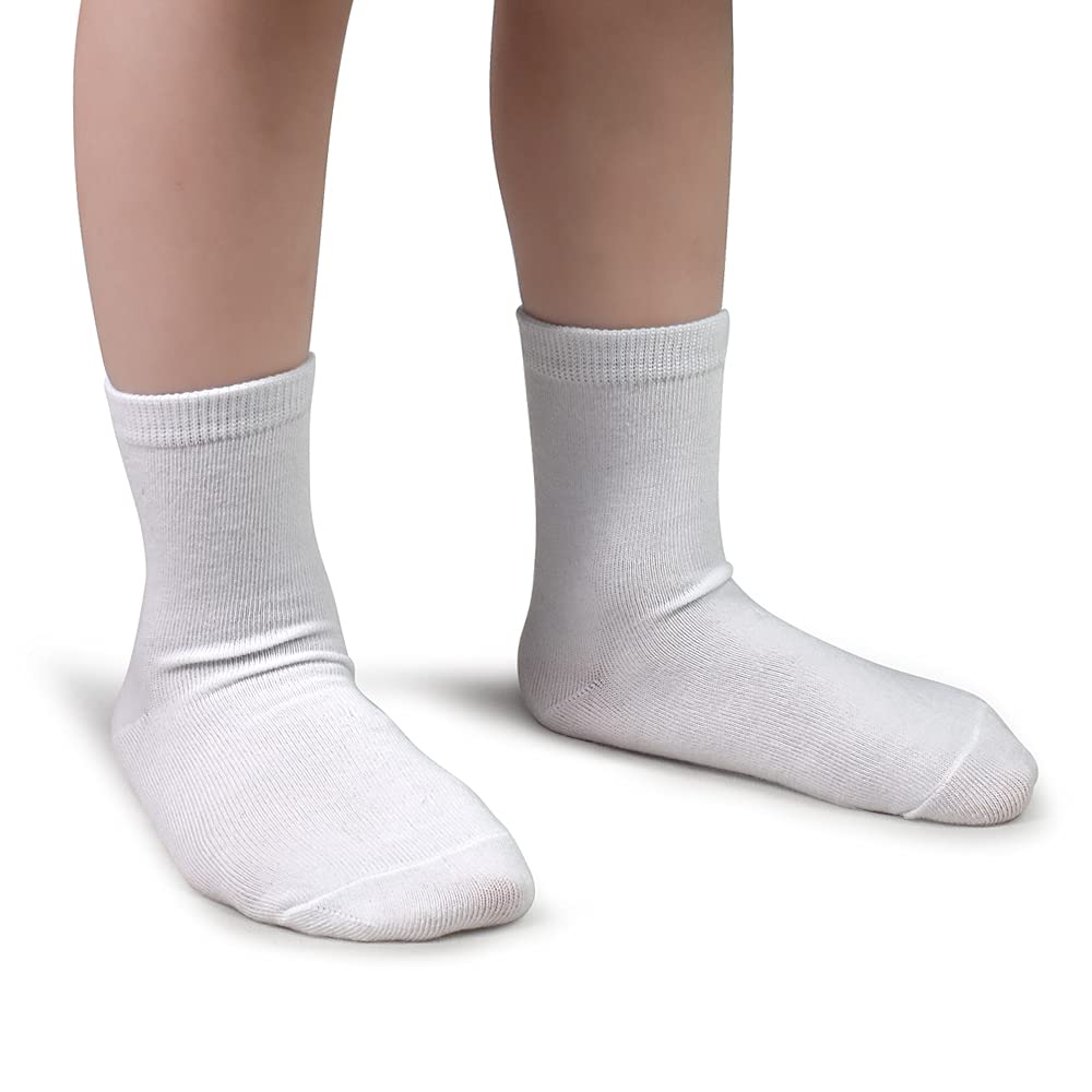 24 Pairs Kids Athletic Crew Socks for Boys & Girls (Ages 1-13) - Soft, Comfortable & Durable for School, Sports & Everyday Wear