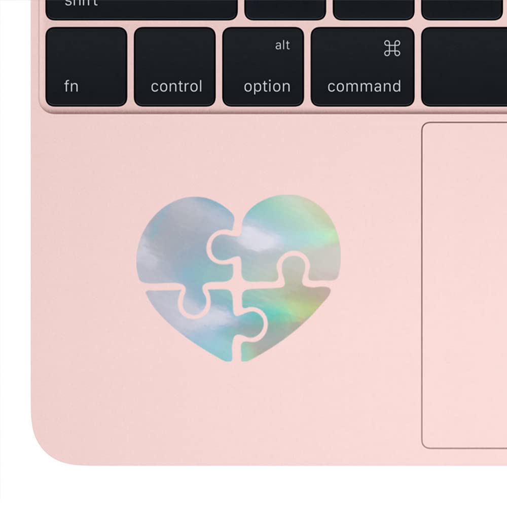 Autism Heart Puzzle Holographic Stickers (Set of 2) - Premium Waterproof Vinyl Decals for Laptop, Phone, Helmet, Car Window, Bumper, Mug, Cup, Door & Wall Decor - Perfect for Autism Awareness, DIY Crafts & Personalizing Your Belongings