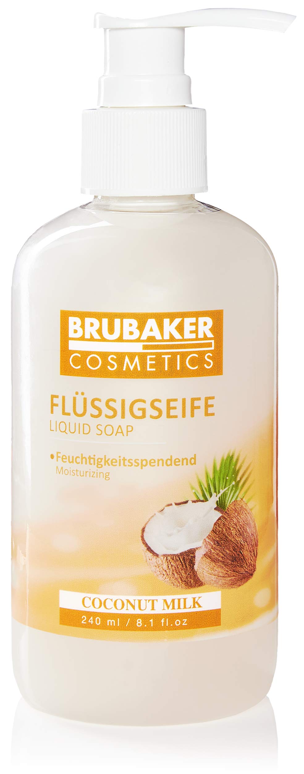 BRUBAKER Coconut Liquid Hand Wash 3-Pack - Gentle Moisturizing for Clean Hands - Home & Office Use