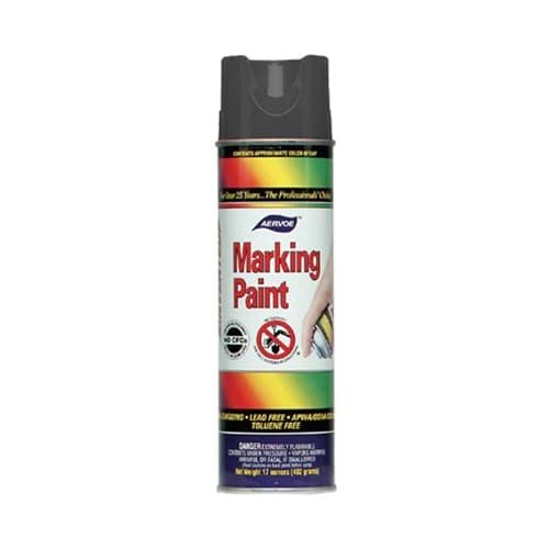 Aervoe 206 17 oz. Black Survey Marking Paint - High Visibility, Fast Drying for Construction, Landscaping & Utility Marking