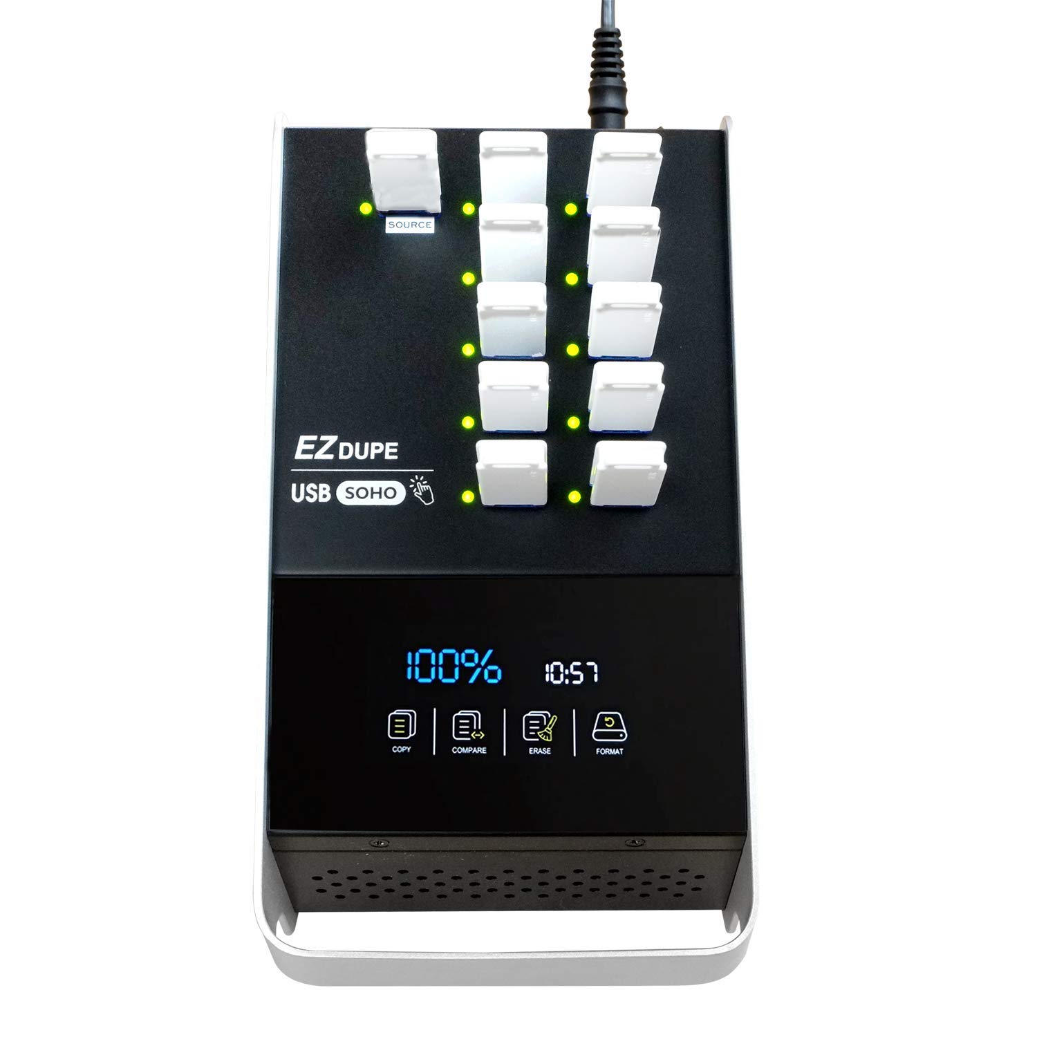 EZ Dupe SOHO Touch 1-10 USB Duplicator - High-Speed USB 2.0/3.0/3.1 Flash Drive Cloner, Copier & Eraser with Touchscreen Menu | Perfect for Data Backup, Office Use & Bulk Media Distribution