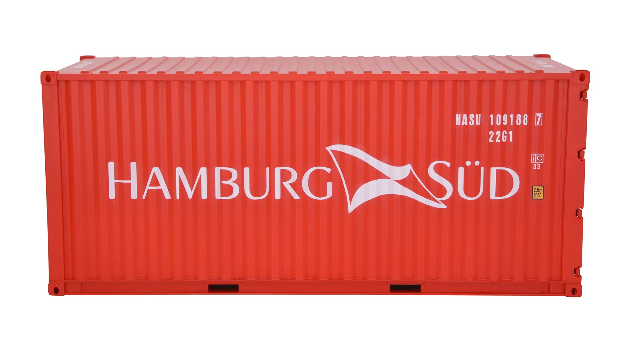 1:20 Scale Hamburg SUD 20GP Shipping Container Model - ABS Resin & Wood Collectible Toy, Home Decor, Gift for Collectors | Perfect for Office Display, Model Train Sets, and Maritime Enthusiasts