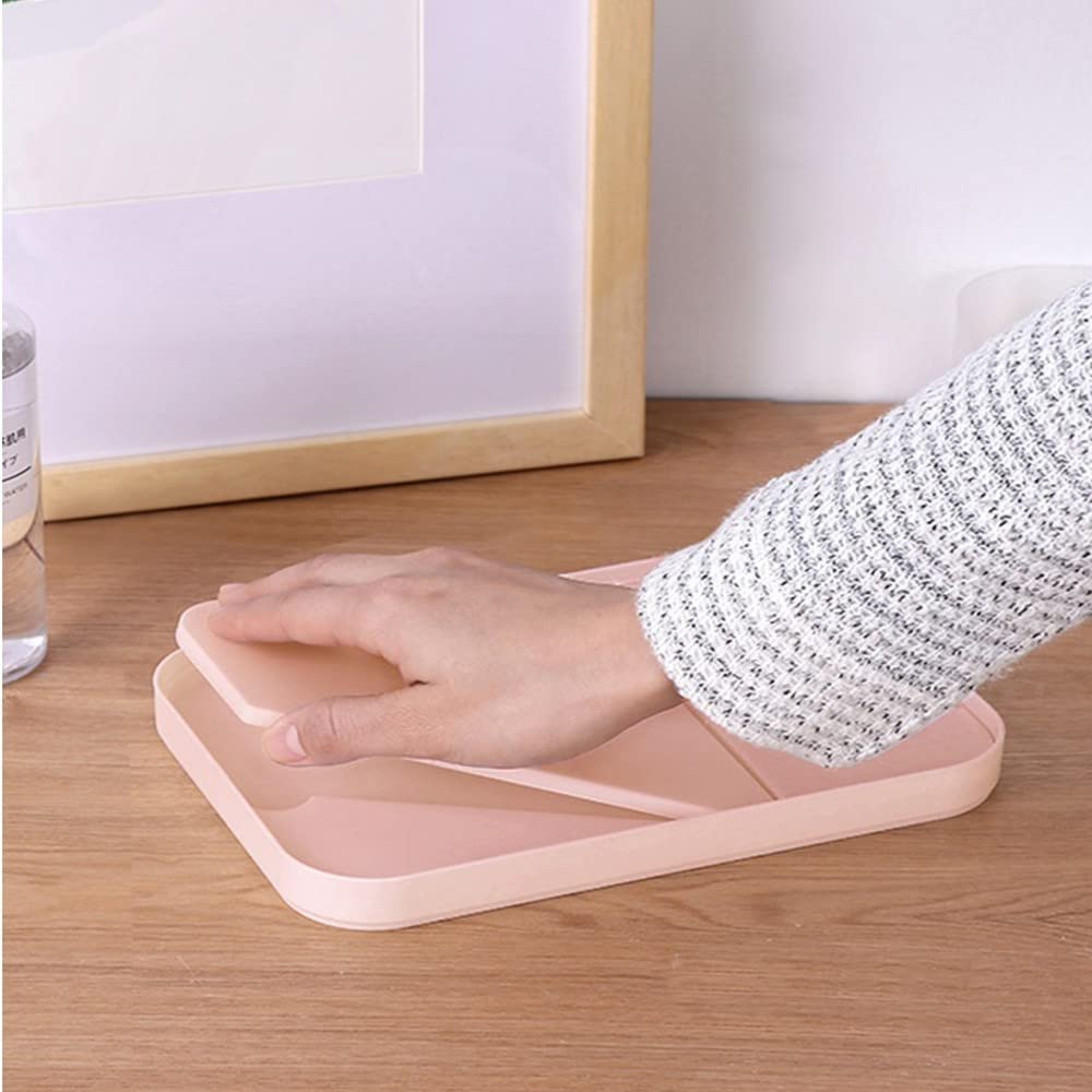 Portable Folding Vanity Makeup Mirror with Stand - 90° Adjustable Rotation, Light Pink Travel & Shower Mirror for Makeup, Shaving & Grooming | Perfect for Home, Travel & Bathroom Use