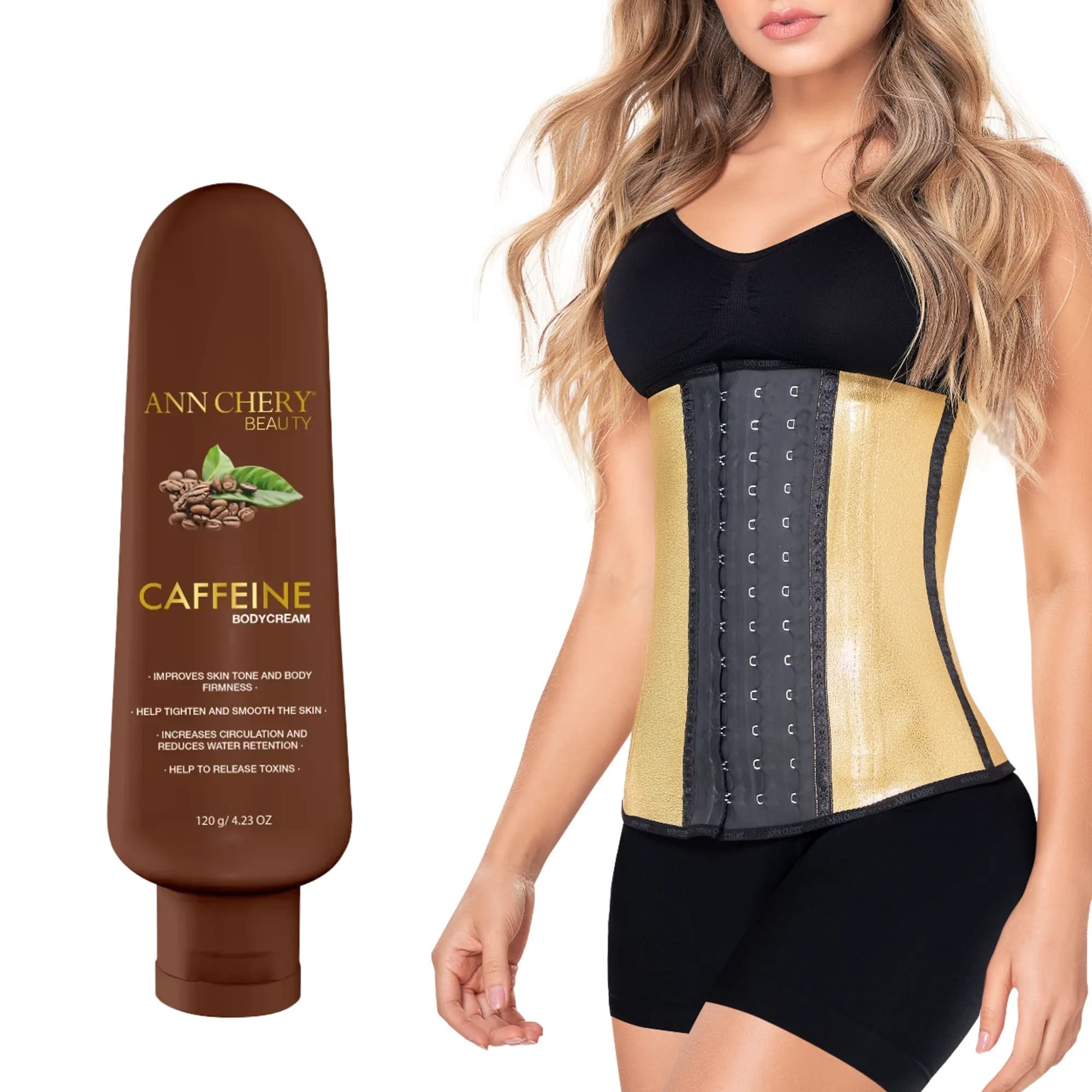 Ann Chery Corset Waist Trainer for Women - Colombian Latex Waist Cincher & Body Shaper for Weight Loss - Includes Free Lotion - Perfect for Workouts, Postpartum Recovery & Special Occasions