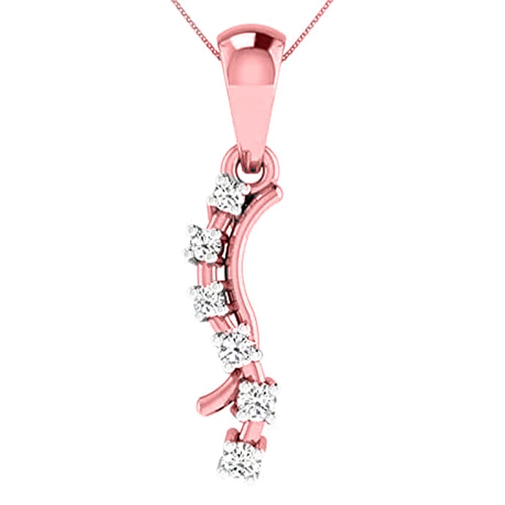 14K/18K Yellow/White/Rose Gold IGI Certified 0.07 Carat Natural Diamond Pendant Necklace for Women - Perfect for Valentine's Day, Anniversary & Special Occasion Gifts