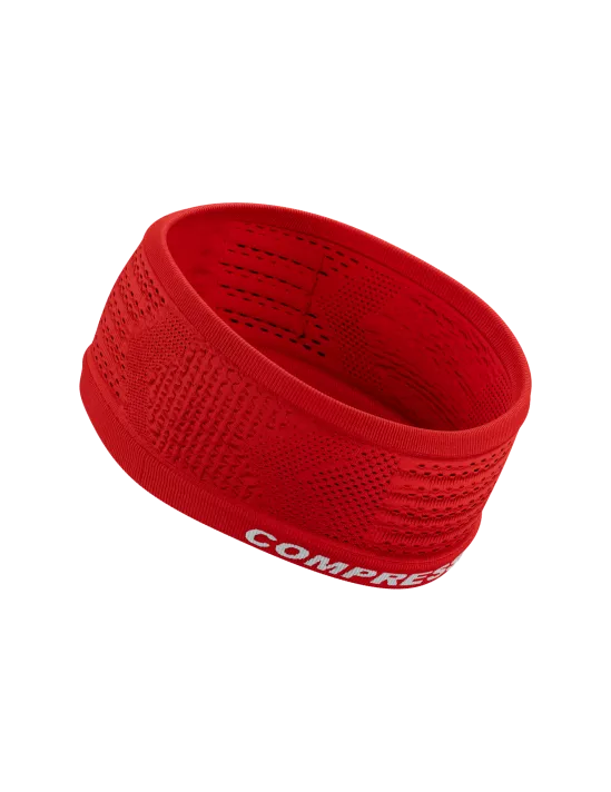 Compressport Unisex Headband On/Off - Sweat Absorbing Sports Headband for Running, Cycling & Workouts - Red