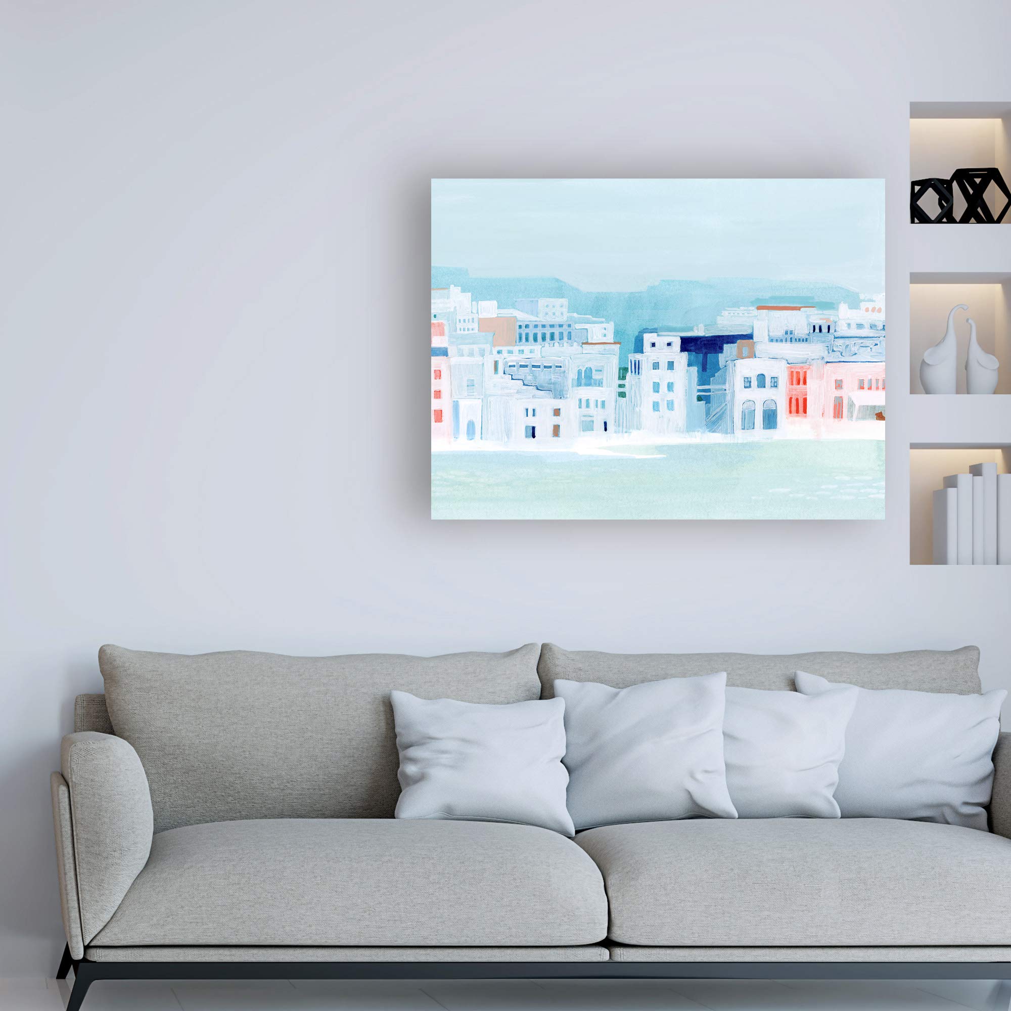 Grace Popp Fishing Town II Fine Art Print - 35x47 Inch Wall Decor for Living Room, Bedroom & Office - Coastal & Nautical Theme Home Decor