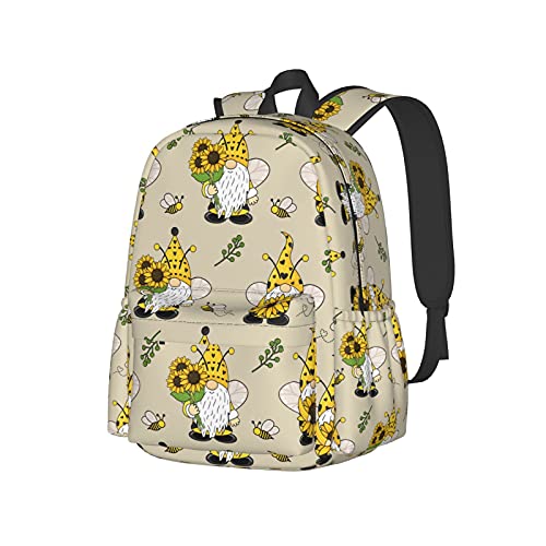 Gnomes Bees and Sunflowers