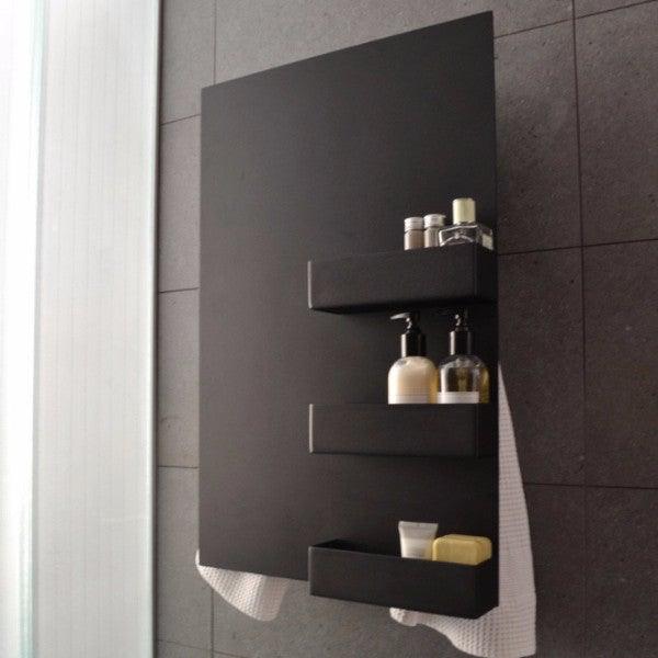 Mg12 Geometric Rectangle & Shelf Towel Warmer - 18W x 27H - Perfect for Bathrooms, Spas, and Luxury Home Decor