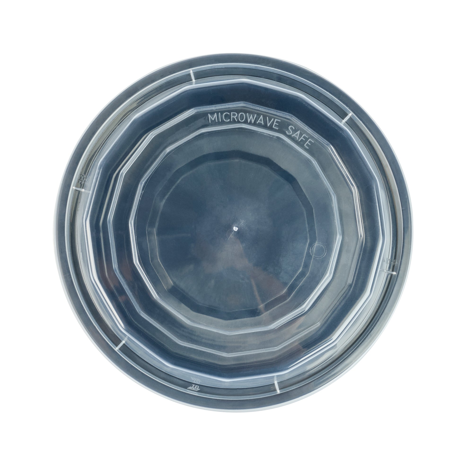 24 oz Round Black Plastic Food Storage Containers with Clear Lids - 100 Pack, Microwave Safe To-Go Boxes (7.25