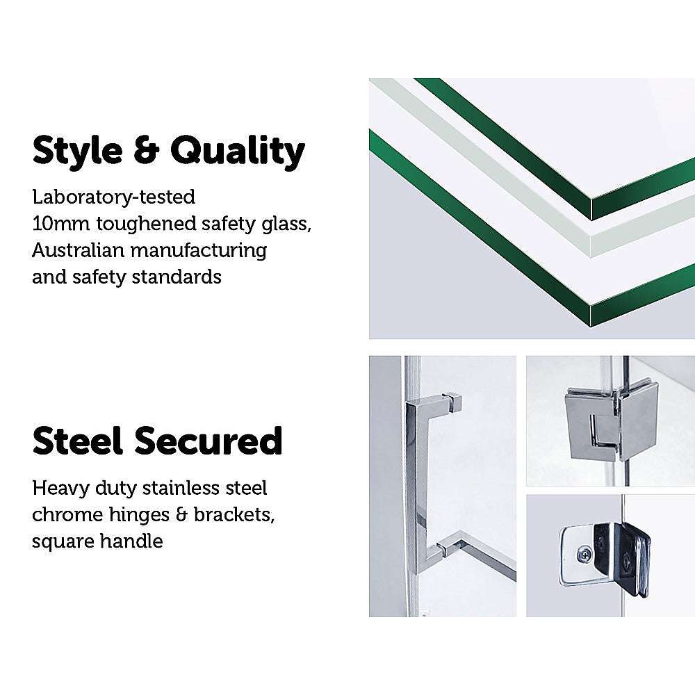 10mm Frameless Glass Shower Screen 1000x700mm - Premium Bathroom Enclosure by Della Francesca | Perfect for Modern Walk-in Showers & Spa-Like Bathroom Upgrades