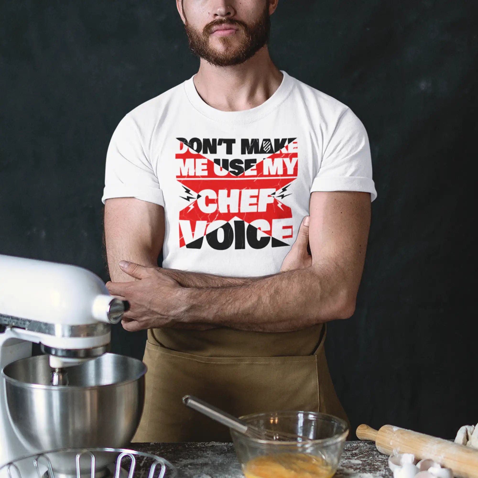 Funny Chef T-Shirt - Don't Make Me Use My Chef Voice - Kitchen Humor Apparel for Cooking Enthusiasts - Perfect for Chefs, Home Cooks & Culinary Students