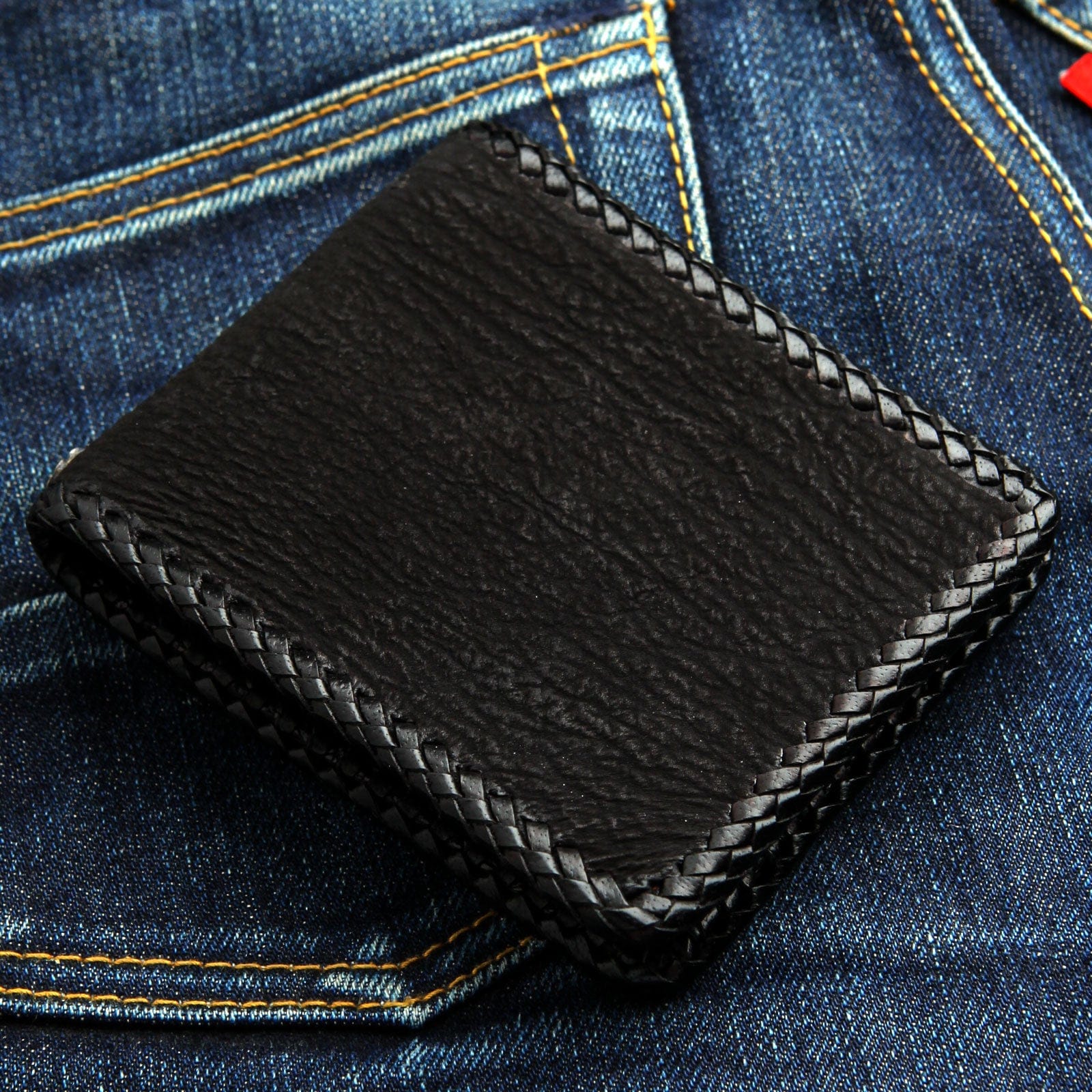Genuine Leather Bifold Biker Wallet for Men - Cross Black Stylish & Durable RFID Blocking - Perfect for Motorcycle Riders, Travel & Everyday Use