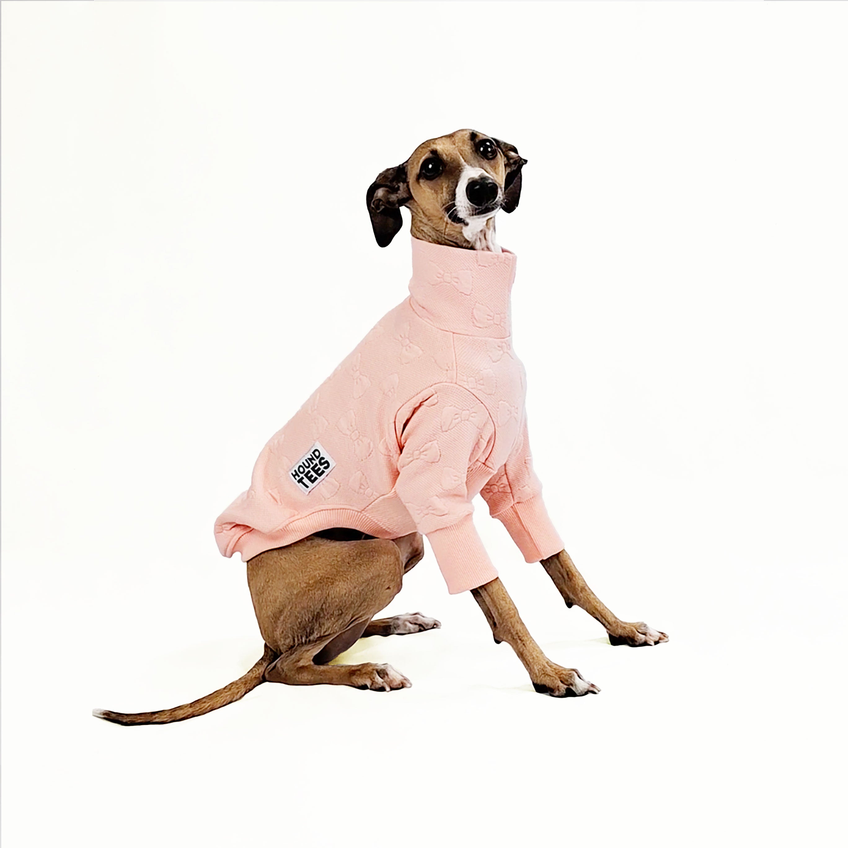 Peach Pawfect Italian Greyhound Quilted Sweater - Cozy Dog Sweater for Small Breeds - Perfect for Winter Walks & Indoor Lounging