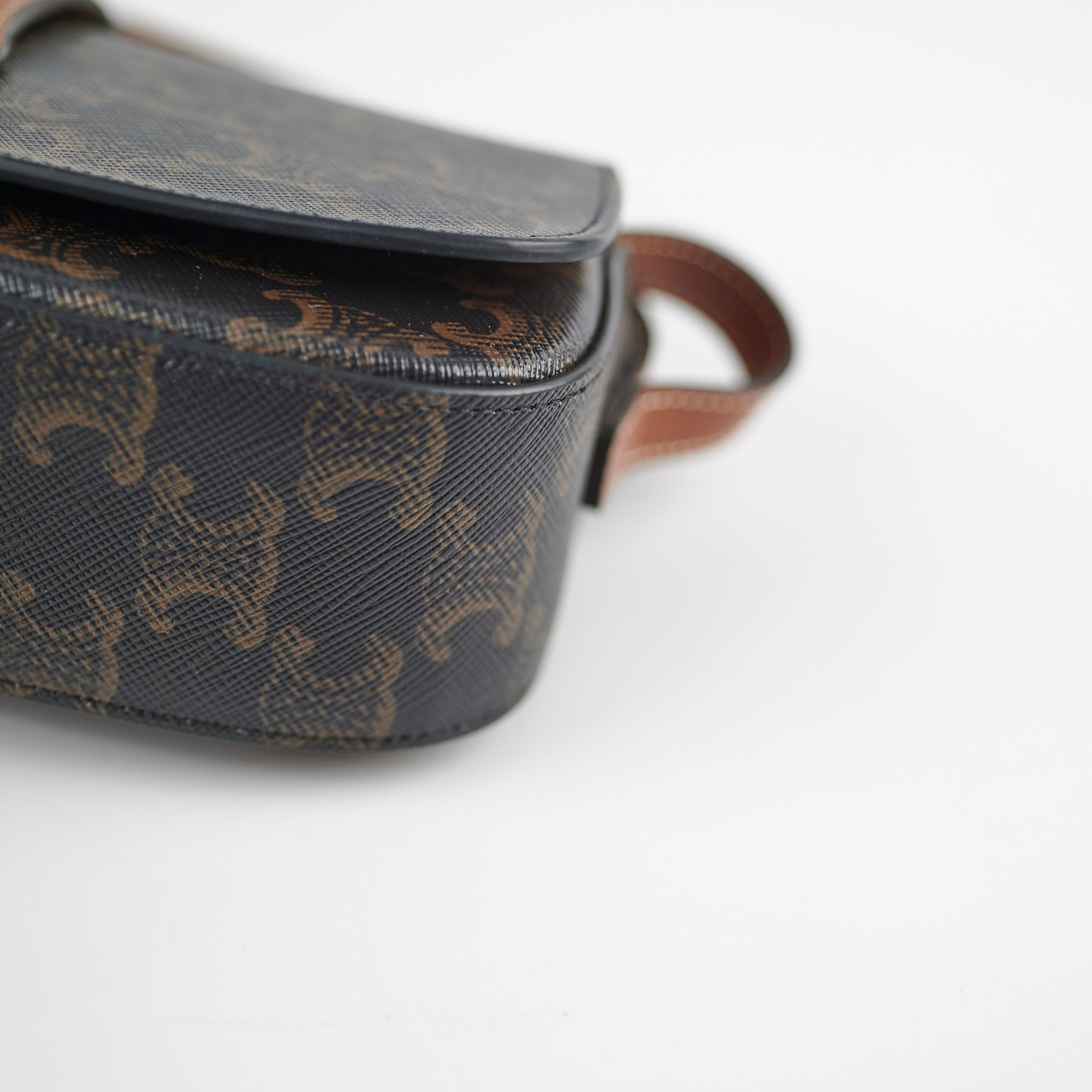 Celine Leather Clutch Bag with Strap - Tan Crossbody Purse for Women | Perfect for Evening Parties, Travel & Everyday Use