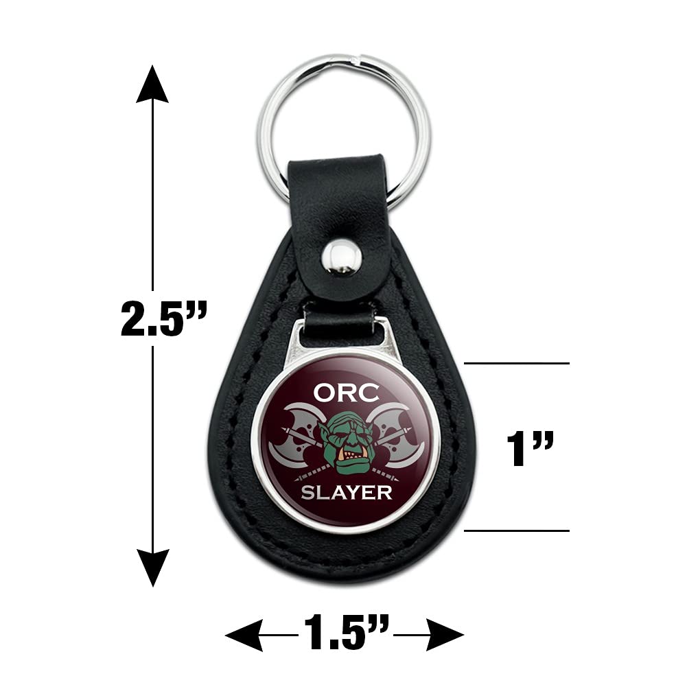 Black Leather Orc Slayer Fantasy RPG Axe Keychain - Perfect for D&D, LARP & Cosplay Accessories | Gothic Gaming Gift for Tabletop RPG Players
