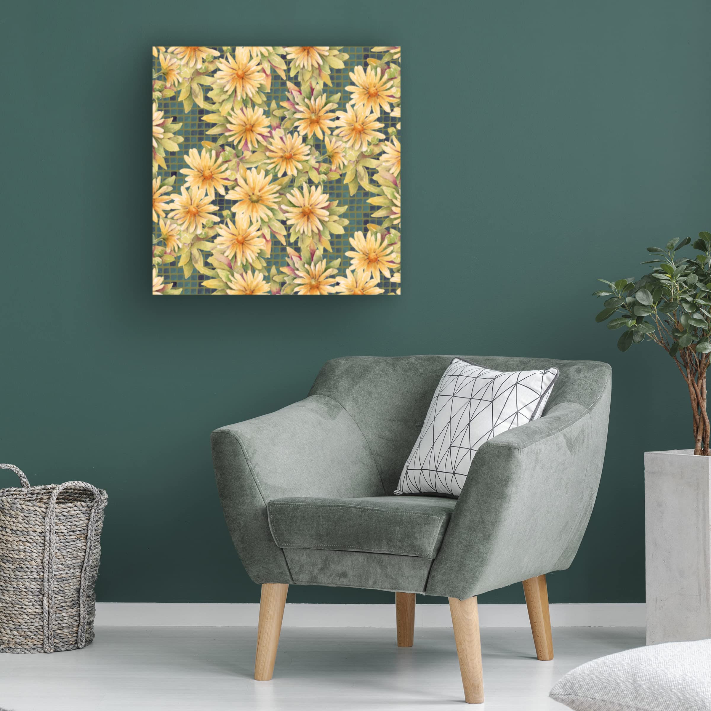 Trademark Fine Art 'Daisies' Canvas Wall Art Print by Yachal Design - Floral Home Decor for Living Room, Bedroom & Office
