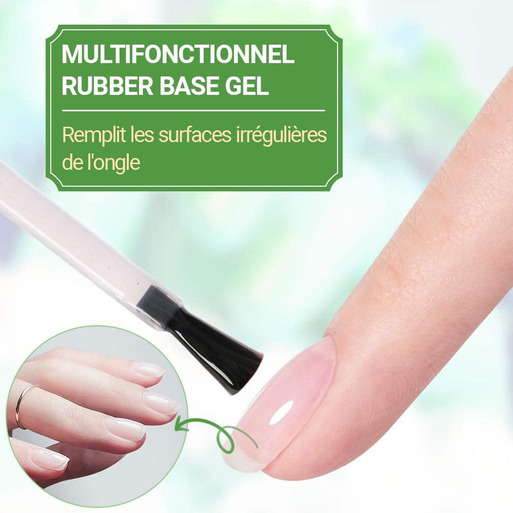 ASENTER Rubber Base Gel for Nails - American Capsule UV Gel Adhesive, Strong & Long-Lasting Gummy Base - Perfect for Salon & DIY Manicures at Home