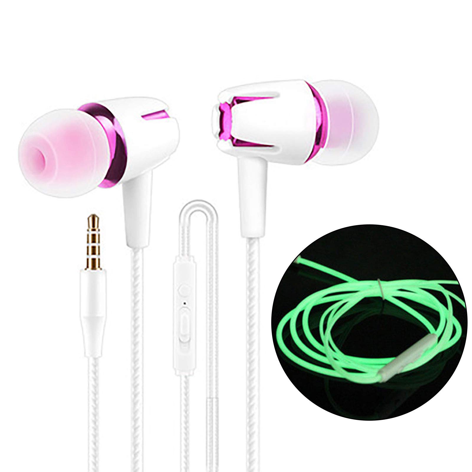 Nlager Wired Earbuds - Comfortable Noise Cancelling In-Ear Headphones with Lightweight Design for Running, Gym & Daily Use (Fluorescent Pink) - Perfect for Workouts, Commuting & Outdoor Activities