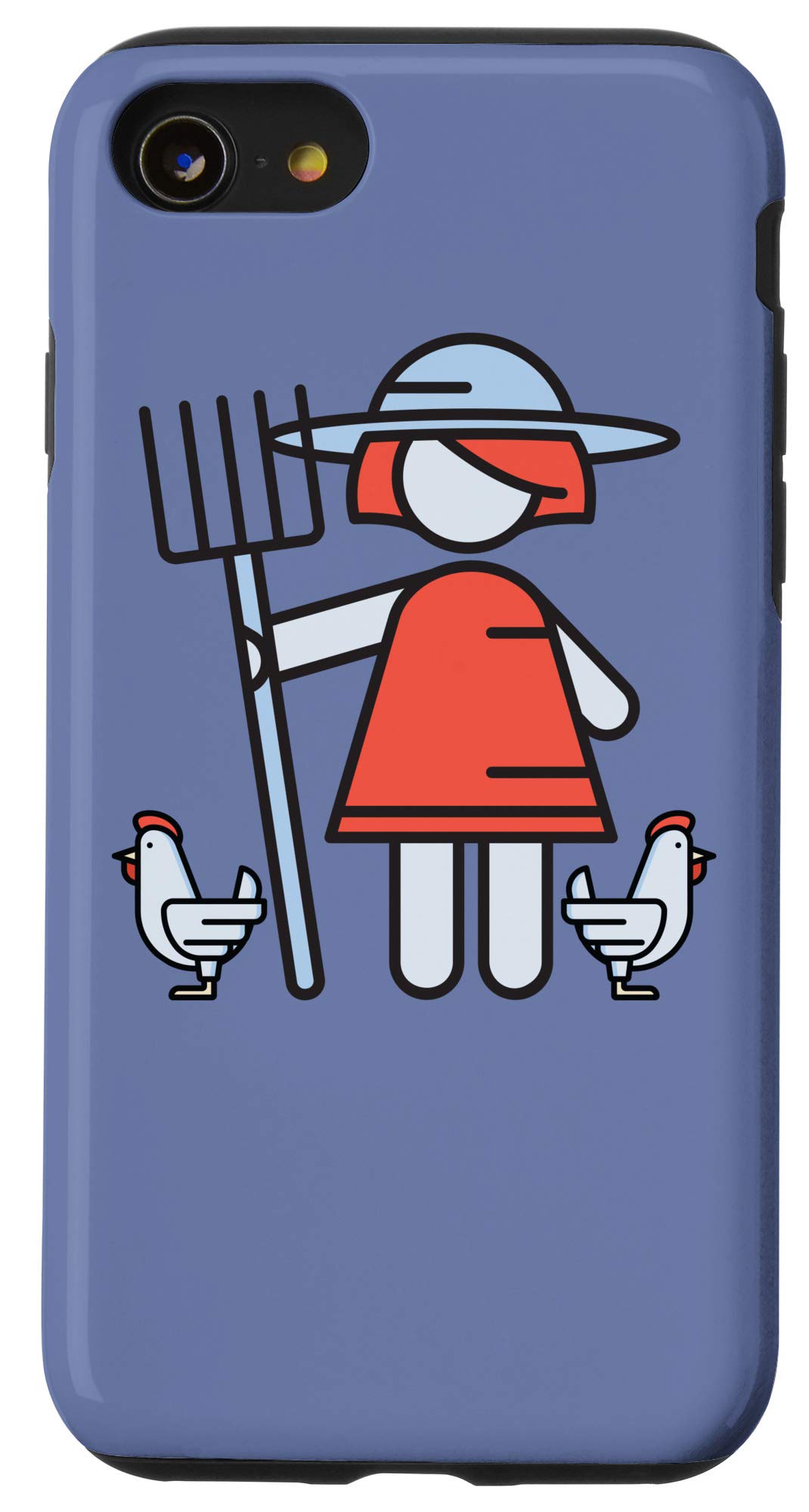 iPhone SE (2020) / iPhone 7 / iPhone 8 Shockproof Case - Cute Chicken Lady Farmer Design - Perfect Gift for Farm Life Enthusiasts & Husband - Durable Protection for Everyday Use