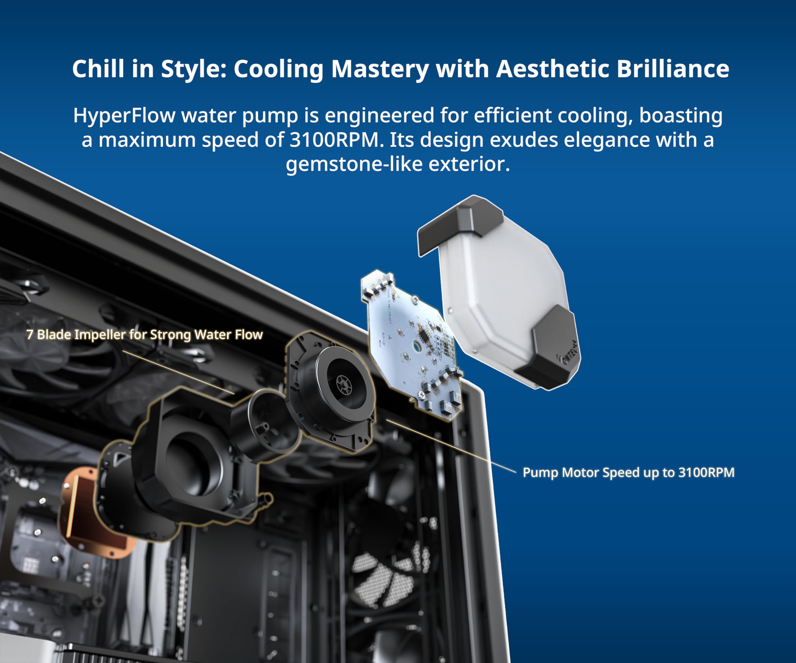 MONTECH HyperFlow ARGB 360 AIO Liquid CPU Cooler - High Performance 3100RPM Water Pump, 3X Metal Pro 12 ARGB Fans, Intel & AMD Compatible for Gaming PC, Workstation & Overclocking - Black