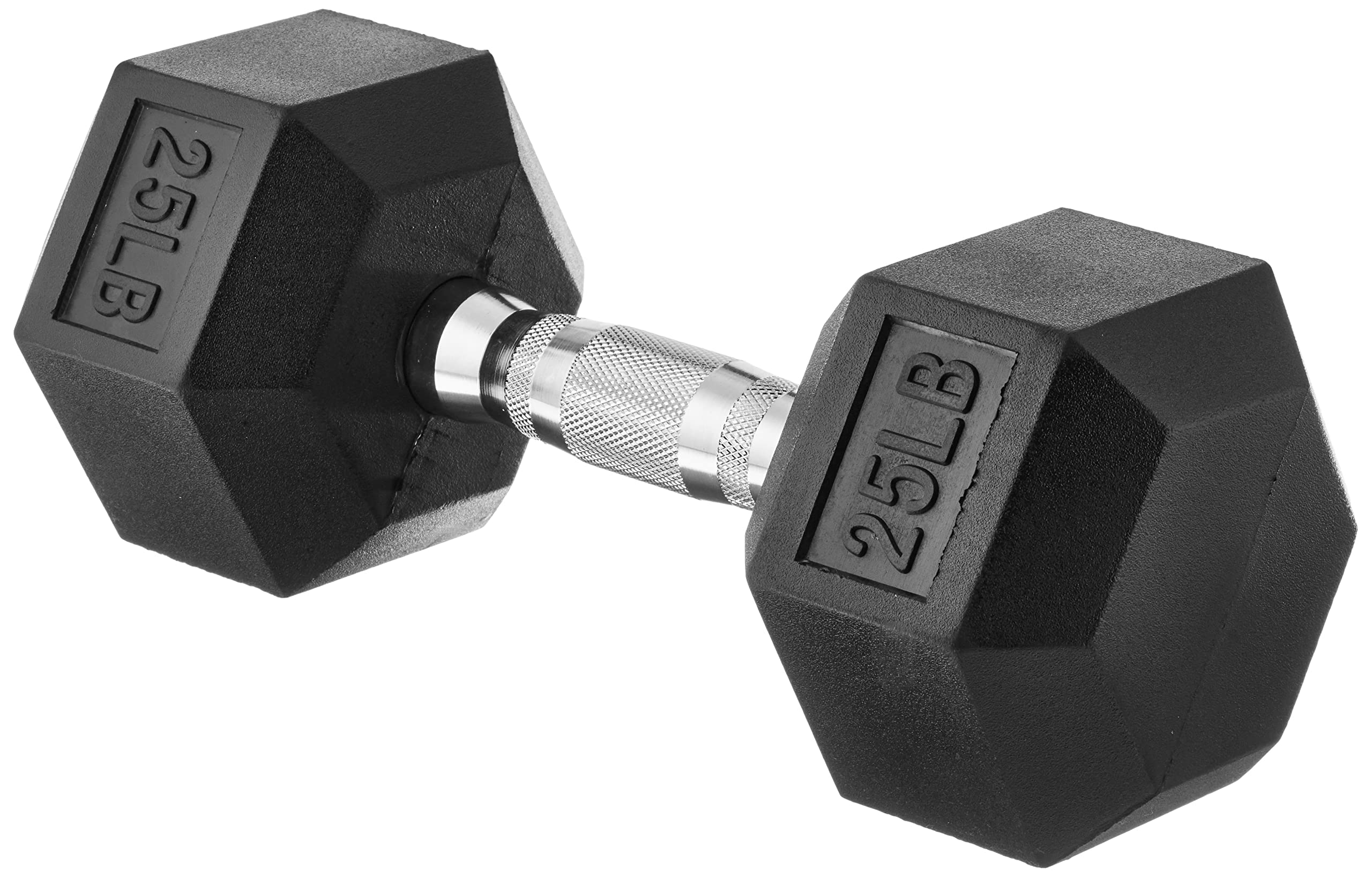 Amazon Basics Rubber Hex Dumbbell Set - Non-Slip Grip Free Weights for Home Gym, Strength Training & Fitness Workouts (Ideal for HIIT, CrossFit & Muscle Building)