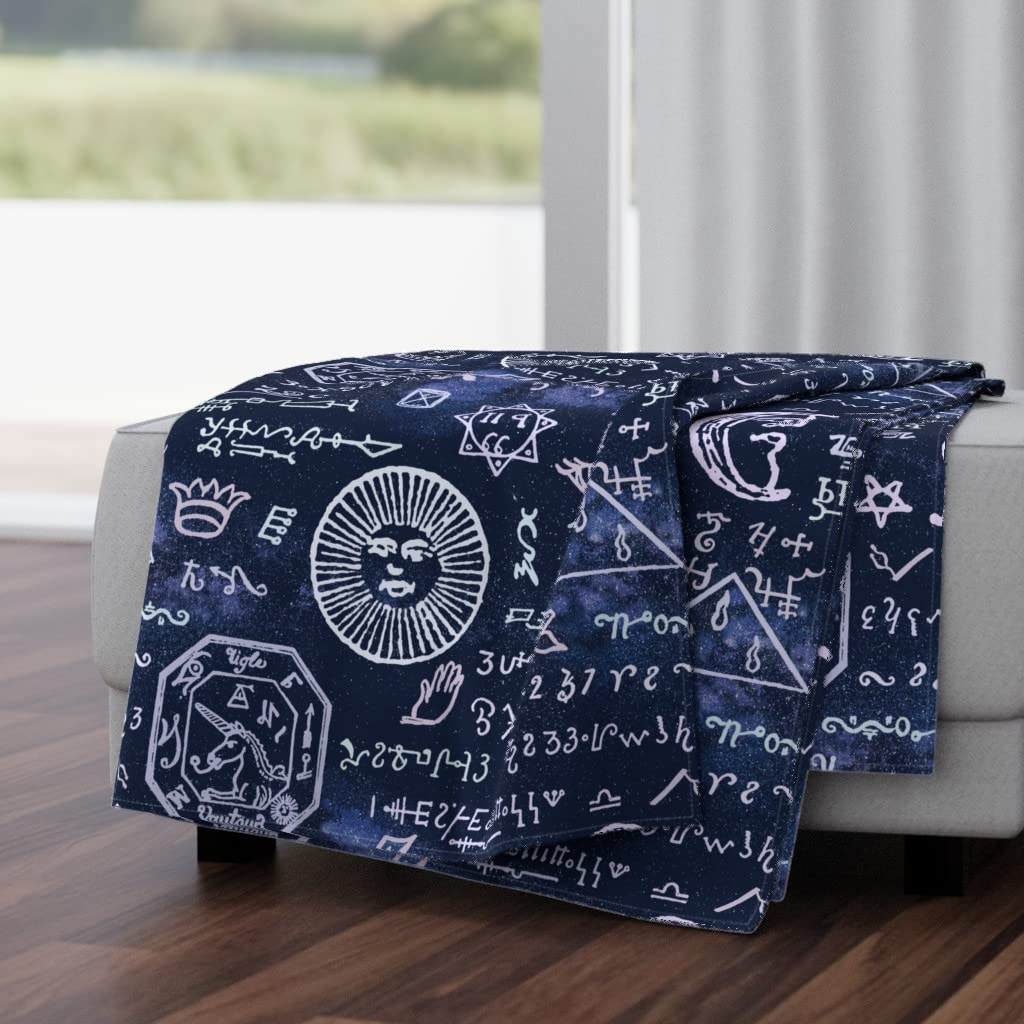 Luxe Velvet Throw Blanket 50x70 Inches - Celestial Night Sky Stars Magic Pattern for Halloween Decor, Bedroom & Couch Cozy Blanket
