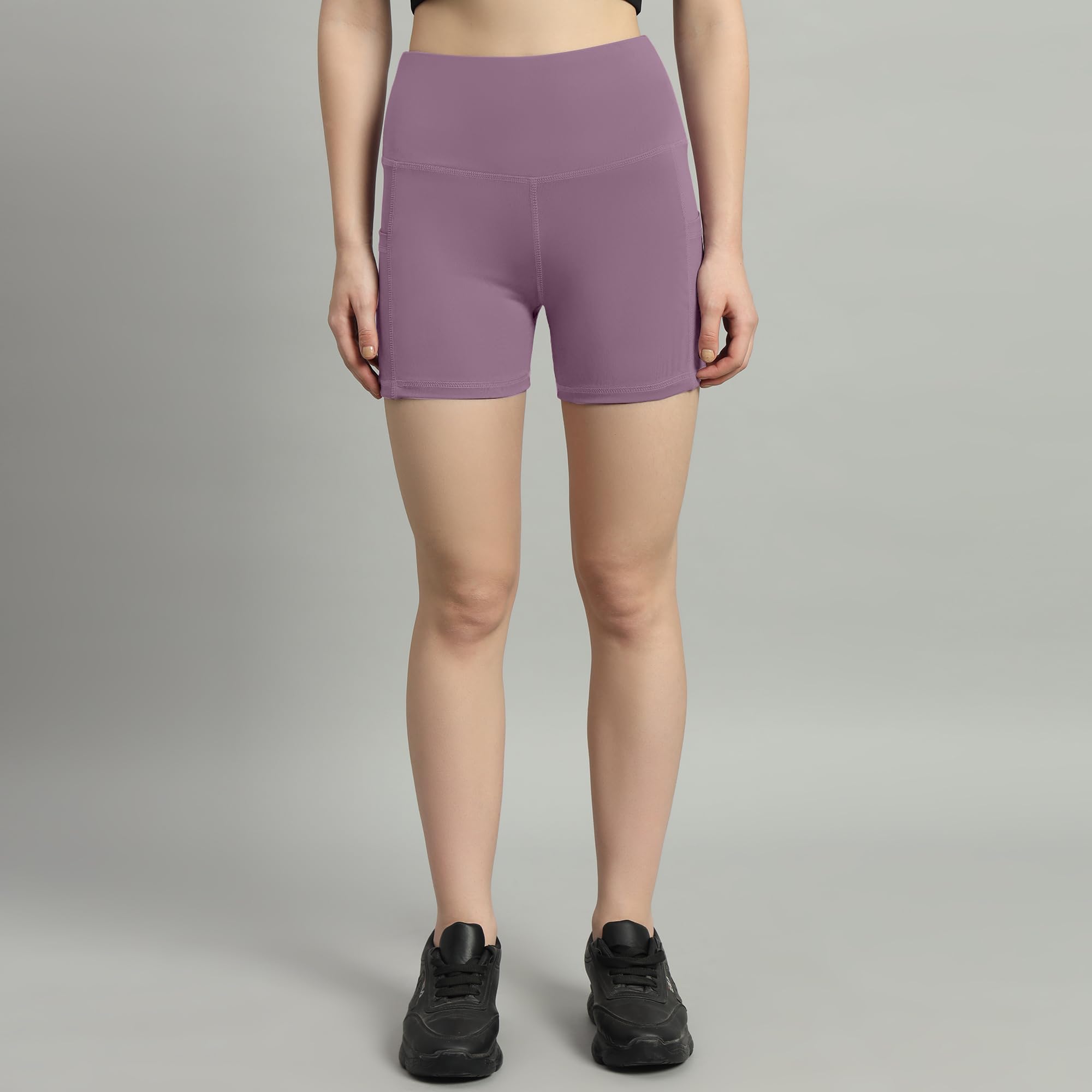 Mehrang High Waist Workout Shorts for Women - Midnight Sky Yoga Bike Shorts with Elastic Waistband & Pockets | Perfect for Gym, Running, Cycling & Lounge Wear
