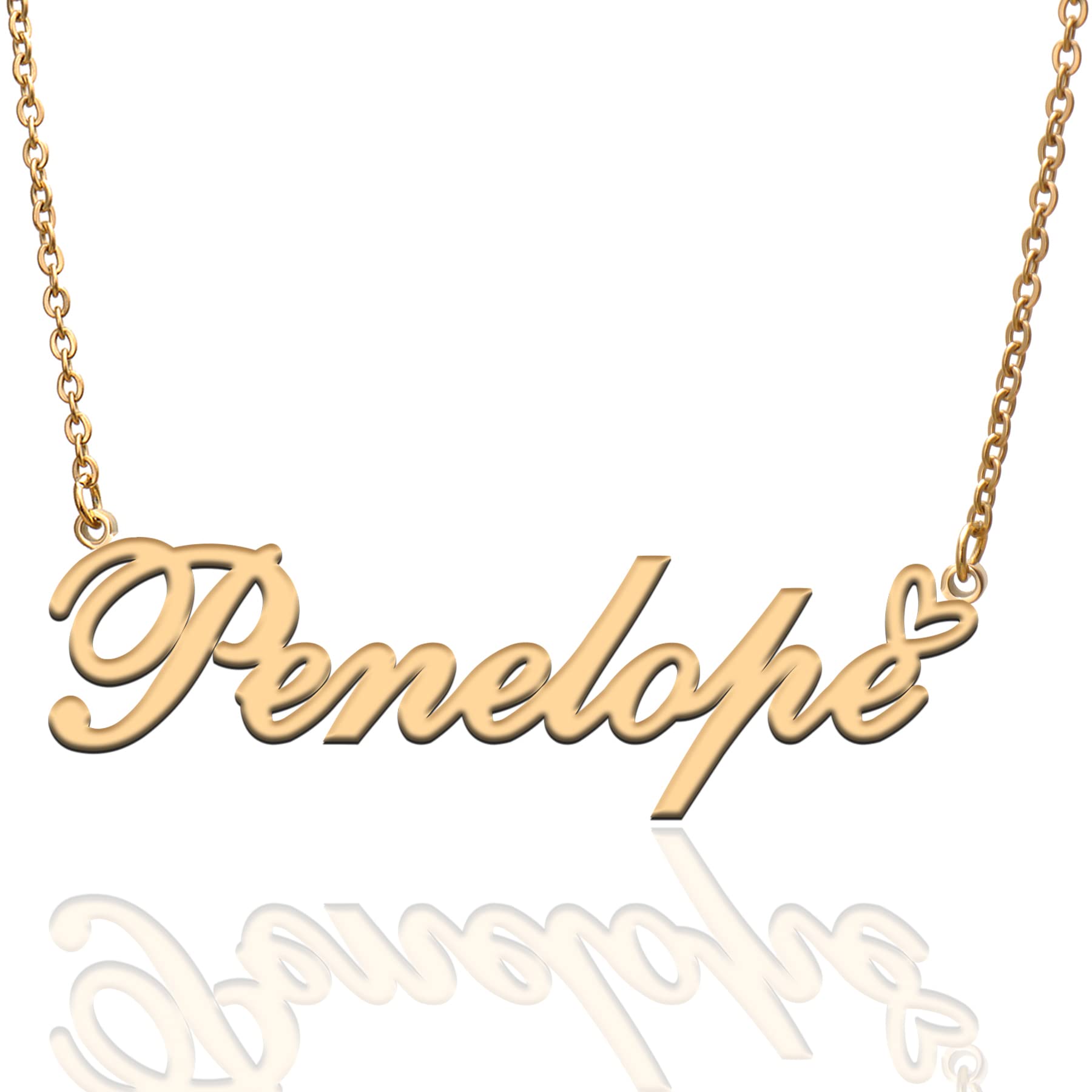 RONKAH Personalized Name Necklace - Custom Heart Pendant with Gold Plating for Women | Unique Fashion Jewelry Gift for Girlfriend, Mother, Daughter & Friends | Perfect for Christmas, Birthday & Special Occasions | Wear Daily, Date Nights & Celebrations