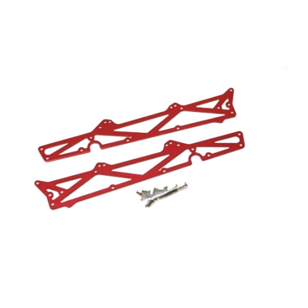 STRC Aluminum TVP Side Chassis Plates (1 Pair) Red for Arrma Raider/Granite/Vorteks RC Cars - Durable Upgrade Parts for Off-Road Bashing & Racing