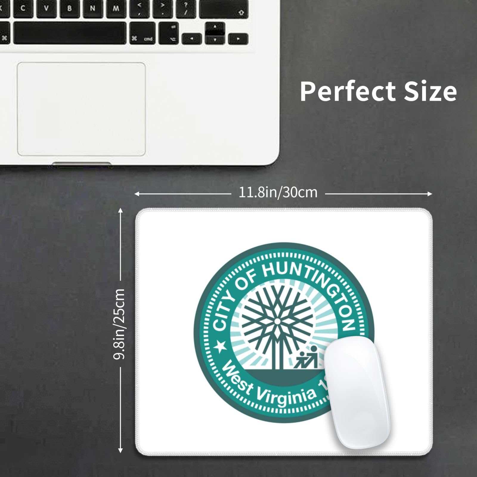 SIYTUAU Huntington West Virginia Flag Mouse Pad - 10x12 Inch Waterproof Non-Slip Rubber Gaming Mousepad for Office & Laptop Use | Perfect for Home, Work & Gaming Setups