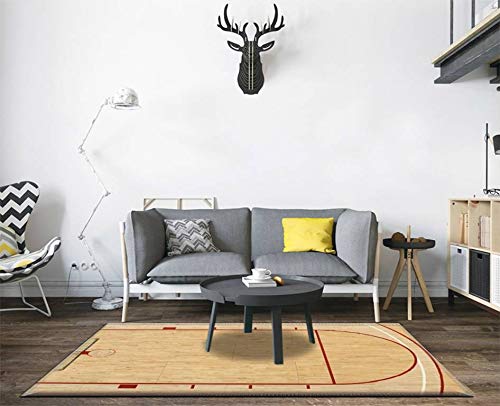 Non-Slip Thickened Runner Rug Pad - Indoor/Outdoor Basketball Court Inspired Design - Perfect for Living Room, Entryway, Hallway & High-Traffic Areas - Durable Floor Carpet for Home, Gym, or Sports Enthusiasts