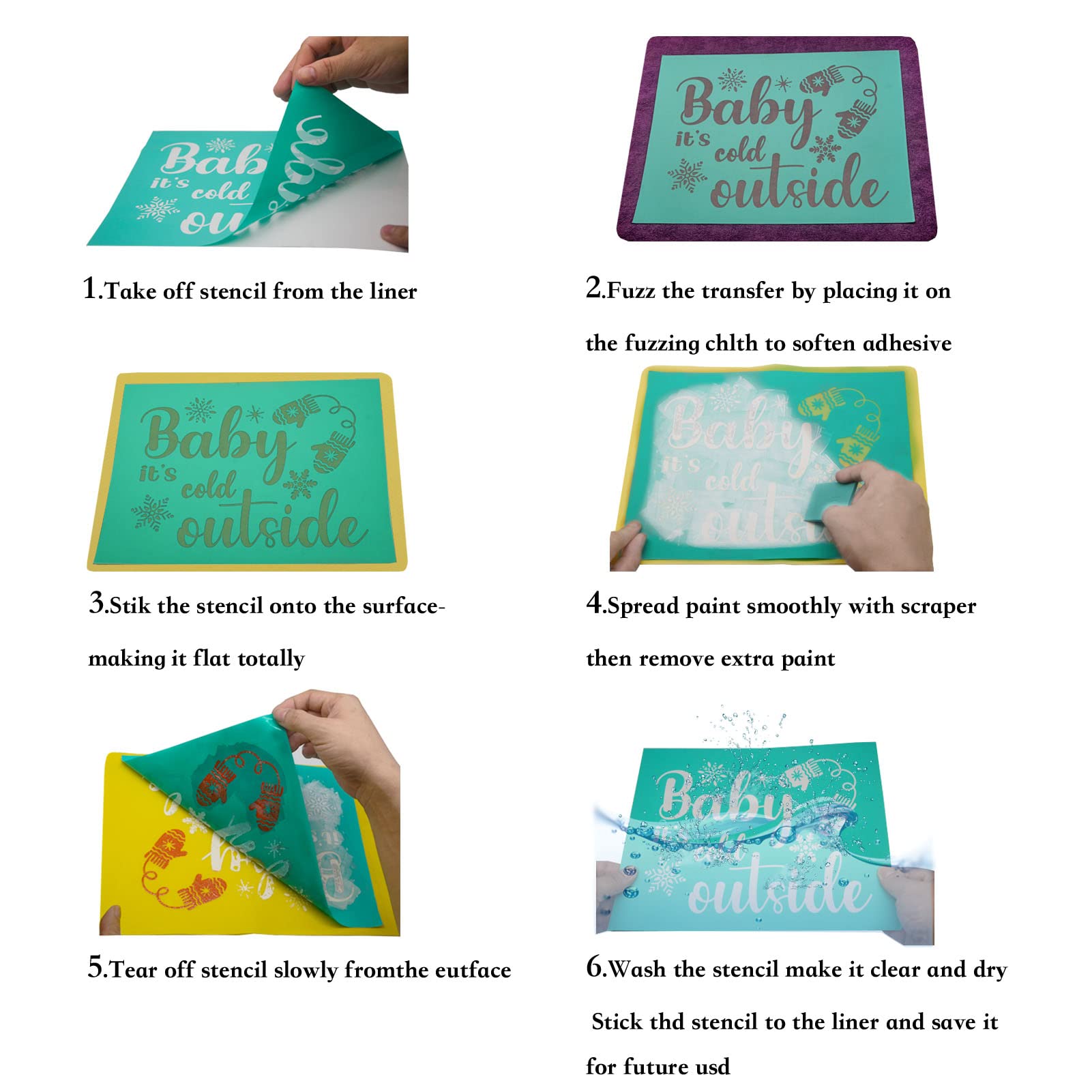 Reusable Self-Adhesive Screen Printing Stencils for Wood, Fabric, Pillows & Walls - DIY Home Decor & Chalk Paint Transfer Kit | Perfect for DIY Projects, Home Decoration, Crafting & Custom Gifts