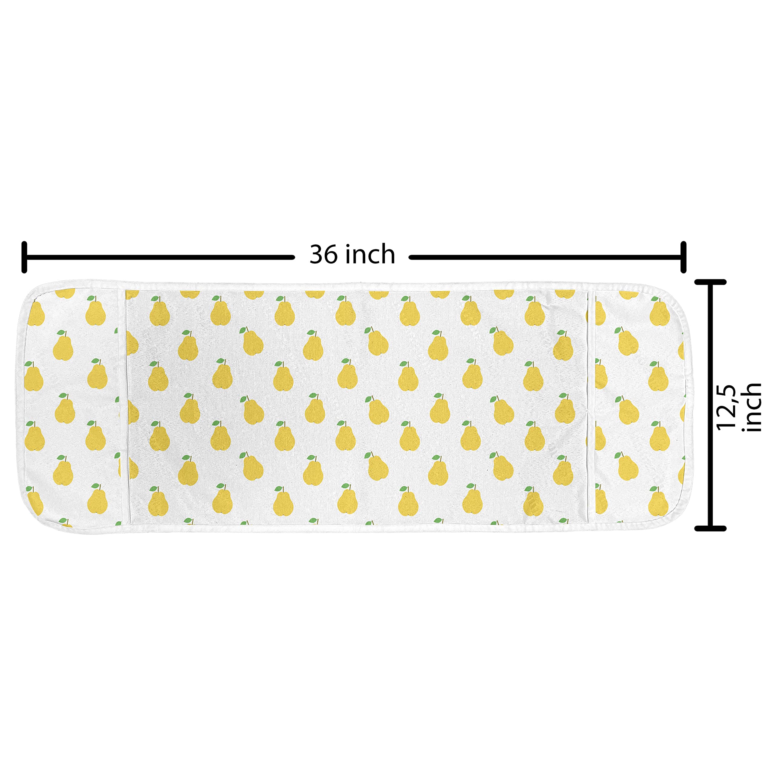 Ambesonne Fruit Microwave Cover - Pears Pattern Waterproof Kitchen Organizer with Pockets, 36