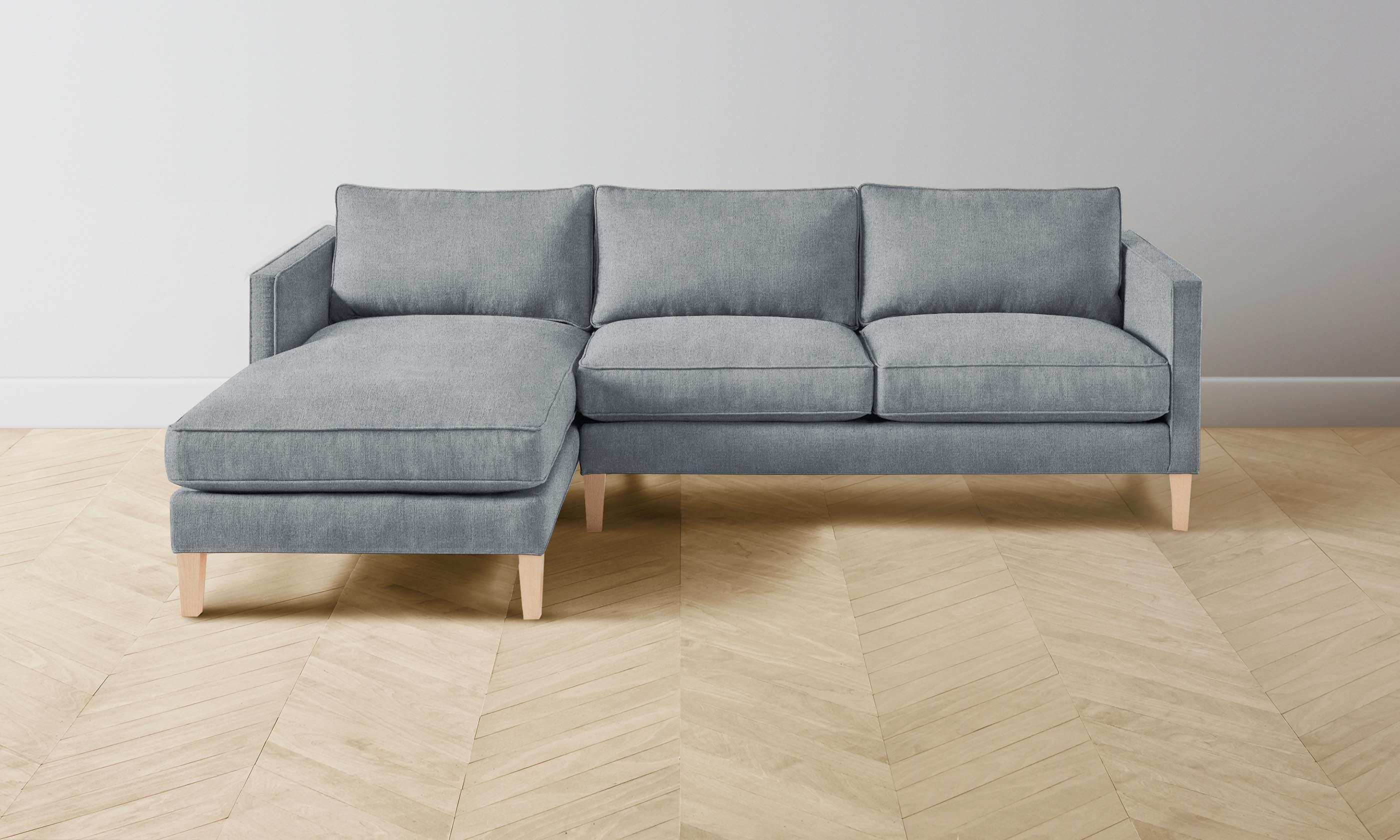 Premium Crosby Sectional Sofa with Performance Mélange Weave Fabric in Aegean Blue - Perfect for Living Room, Family Room or Home Theater Comfort
