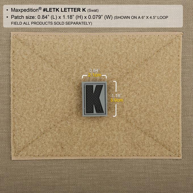 Letter K Morale Patch - Embroidered Iron-On Patch for Jackets, Hats & Bags - Custom Name Initials for Military, Police & Outdoor Enthusiasts