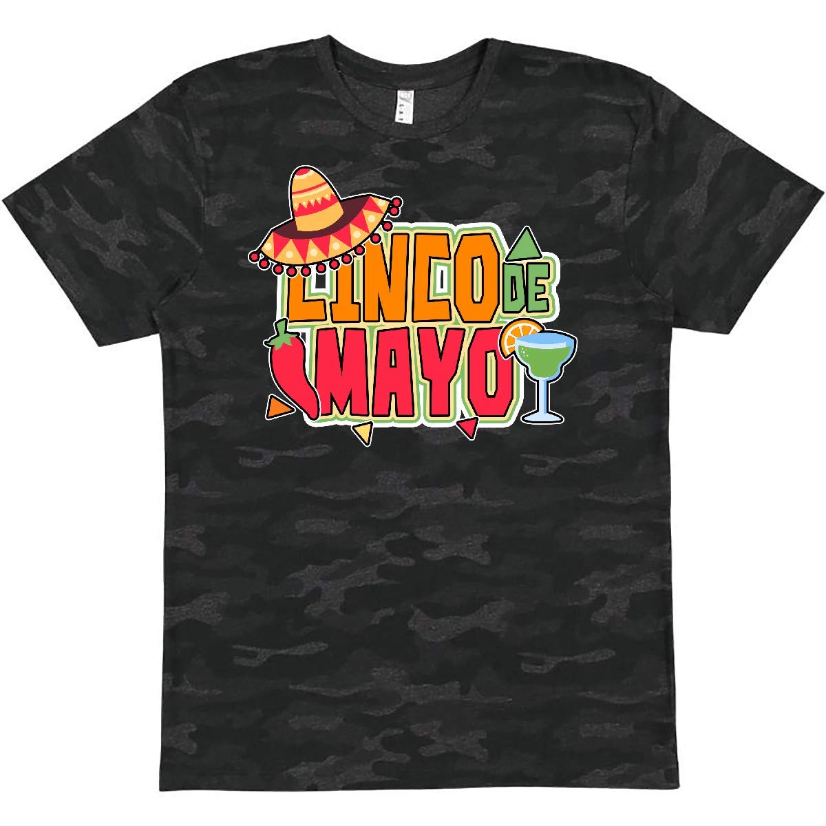 Funny Cinco De Mayo T-Shirt with Sombrero, Red Pepper & Drink Design - Perfect for Fiesta Parties & Mexican Celebrations