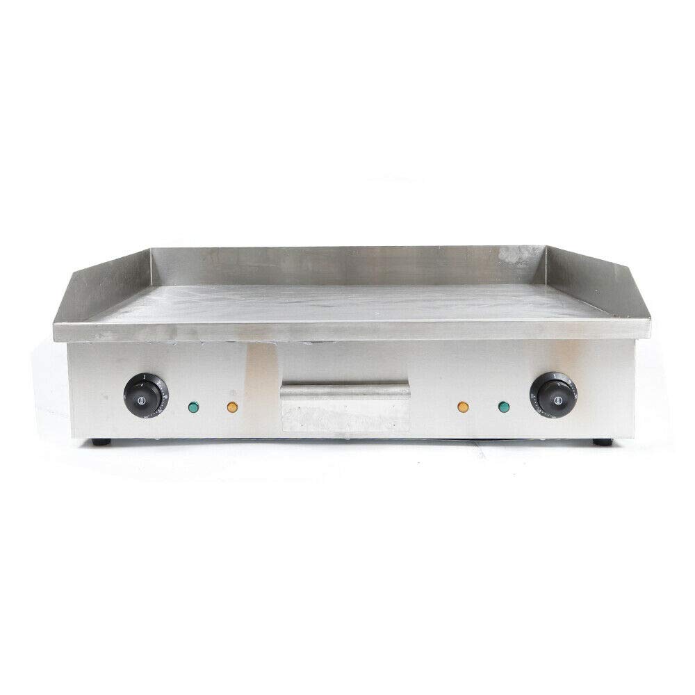 TFCFL Commercial Electric Griddle Grill 110V 4400W, Stainless Steel Countertop Flat Grill with Adjustable Temperature Control, Perfect for Restaurant, Outdoor BBQ, and Home Cooking - No Plug, Air Switch Connection
